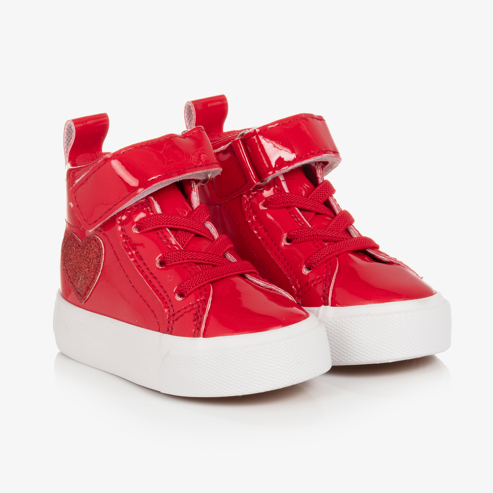 A Dee Baby Girls Red Faux Leather Trainers Childrensalon Outlet