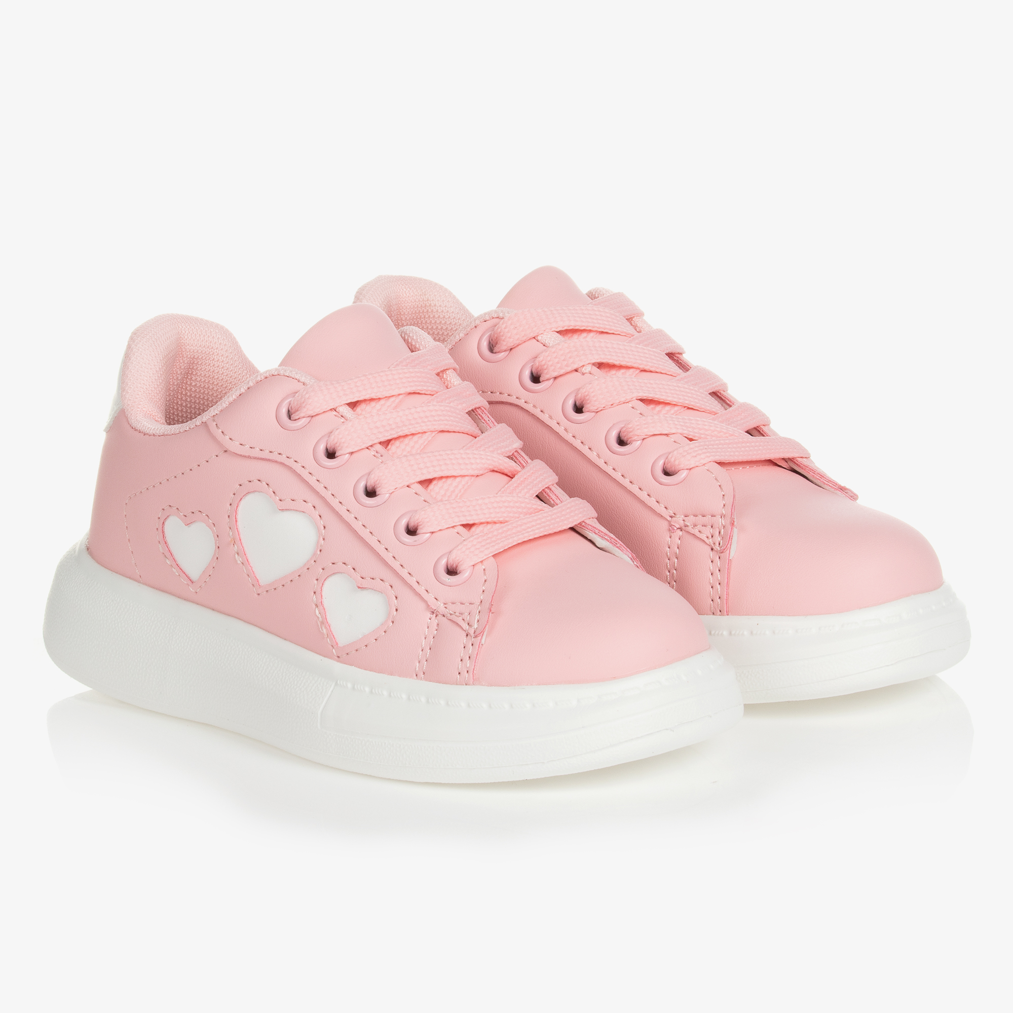 A Dee Girls Pink Heart Trainers