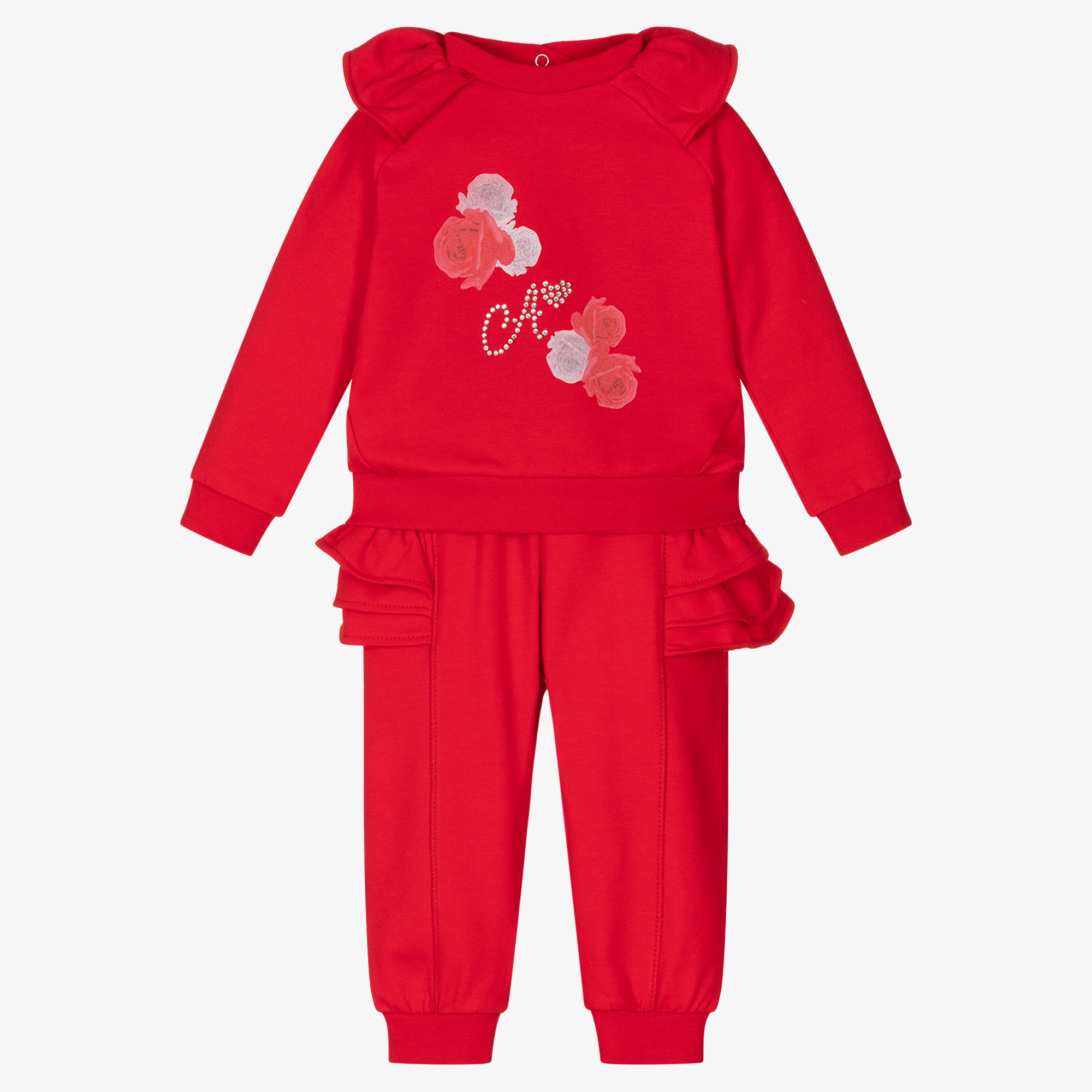 Girls red hot sale tracksuit