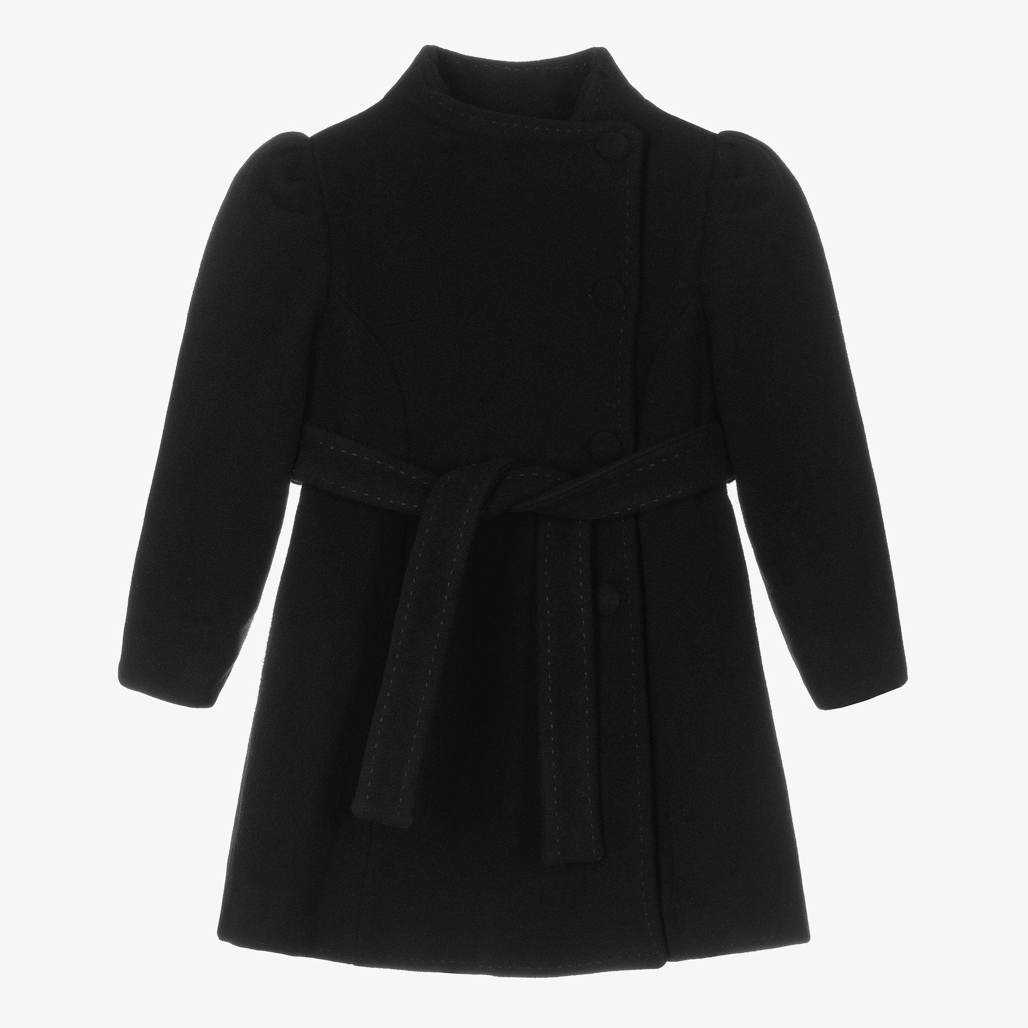 Girls black 2024 wool coat