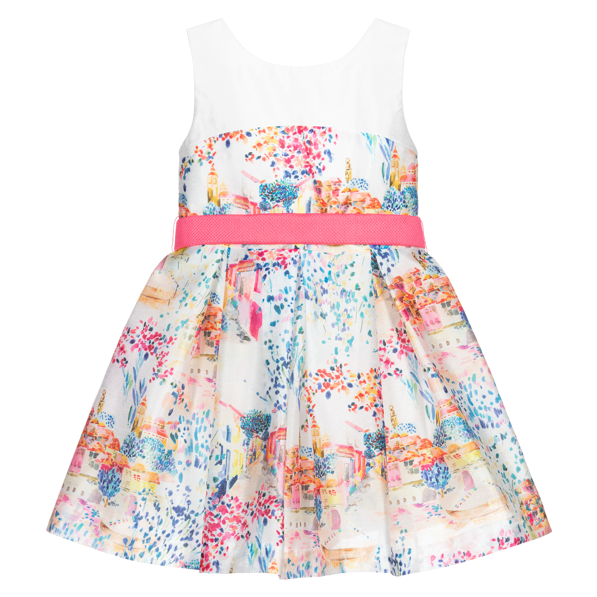 Abel & Lula - Girls Pink Floral Print Dress | Childrensalon Outlet