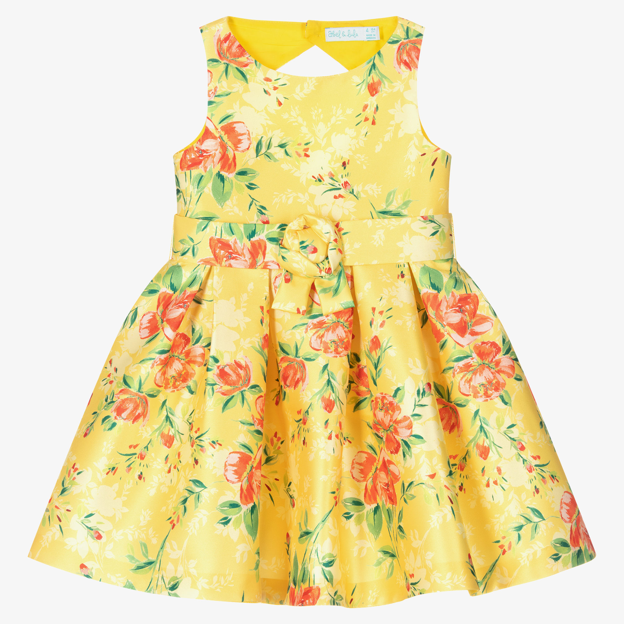 Girls mustard floral outlet dress