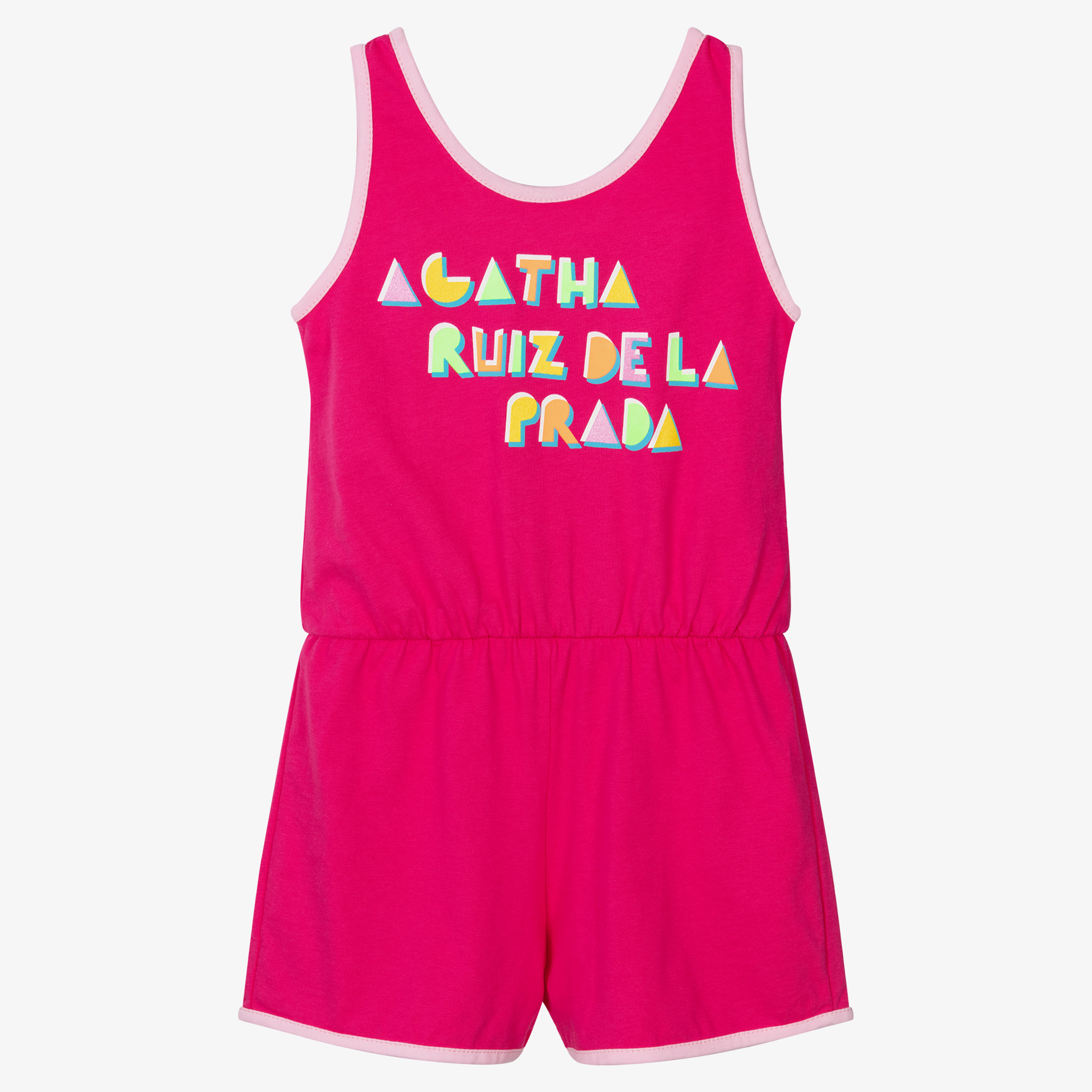 Agatha Ruiz de la Prada - Girls Pink Cotton Playsuit | Childrensalon Outlet