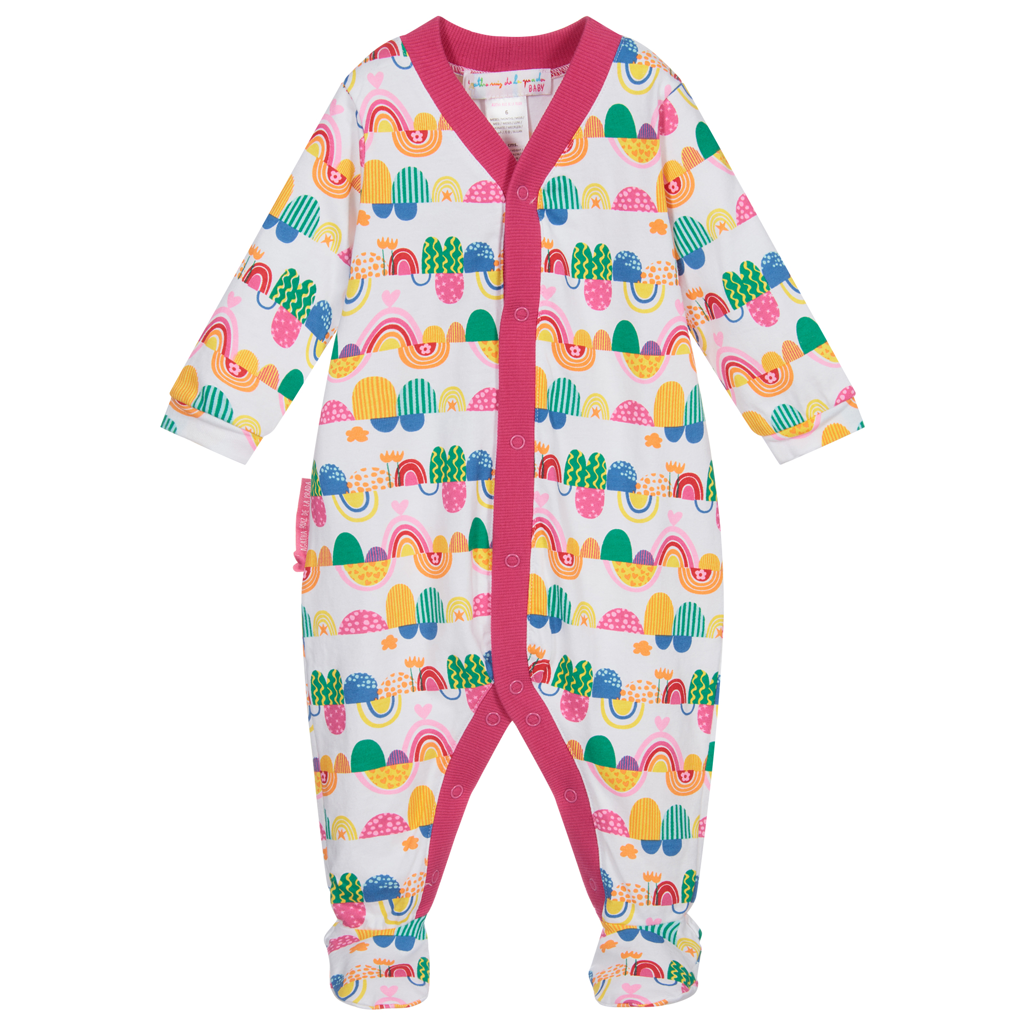 Agatha Ruiz de la Prada White Pink Cotton Babygrow