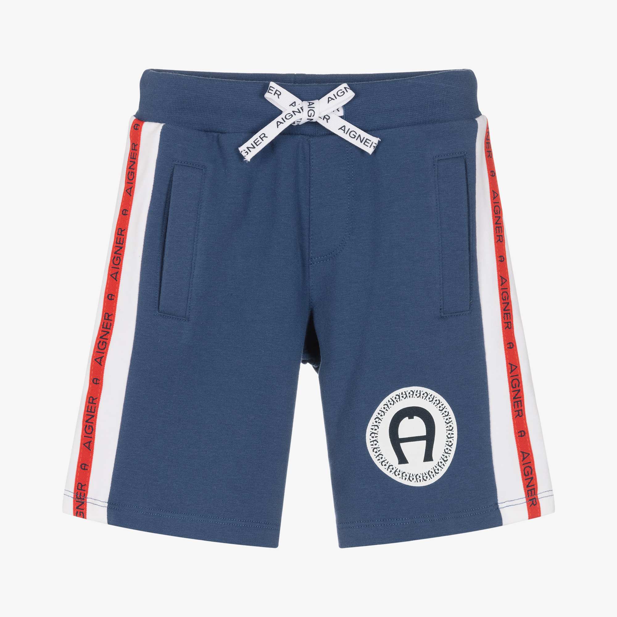 Aigner Kids logo-appliqué cotton track shorts - Neutrals