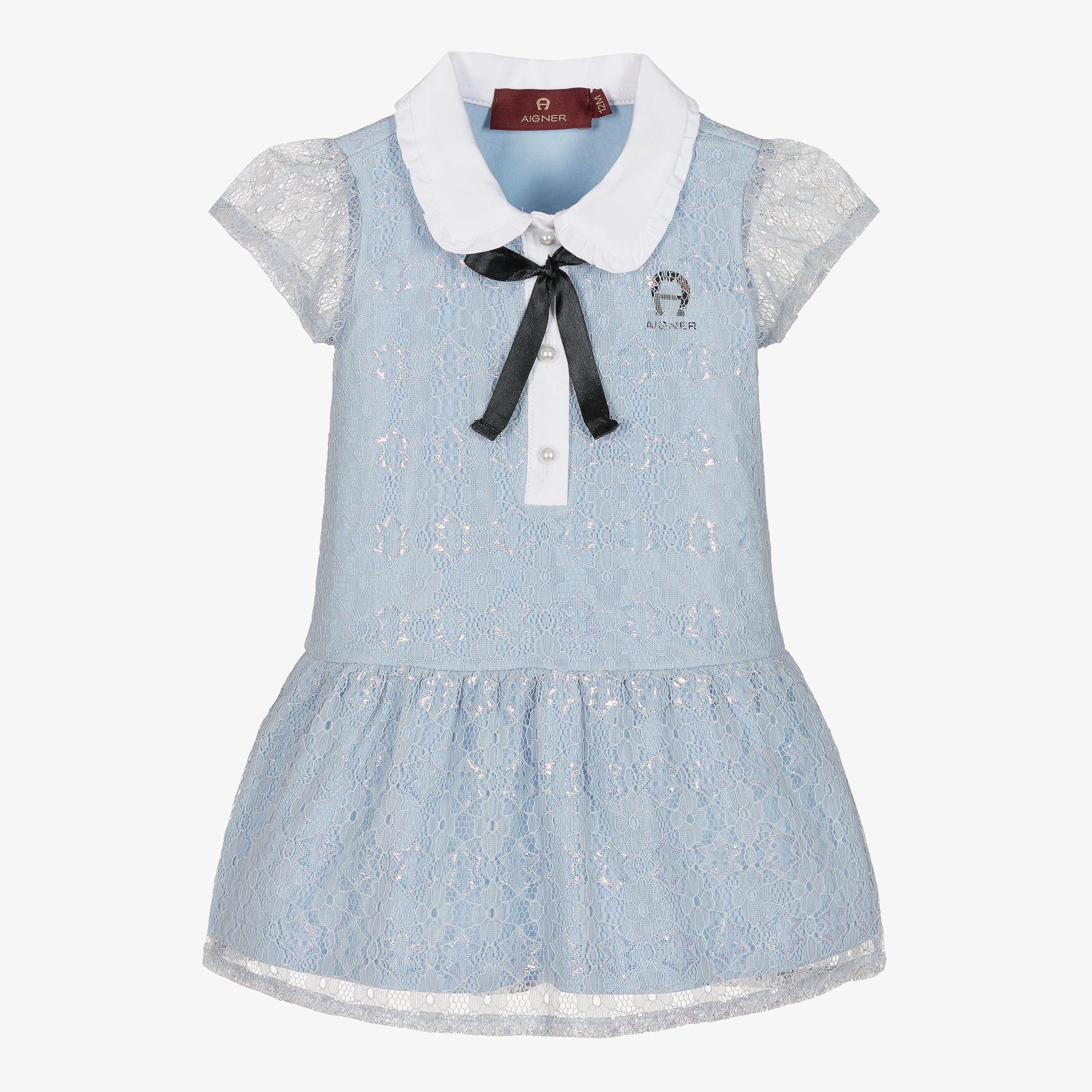 AIGNER Baby Girls Blue Lace Dress Childrensalon Outlet