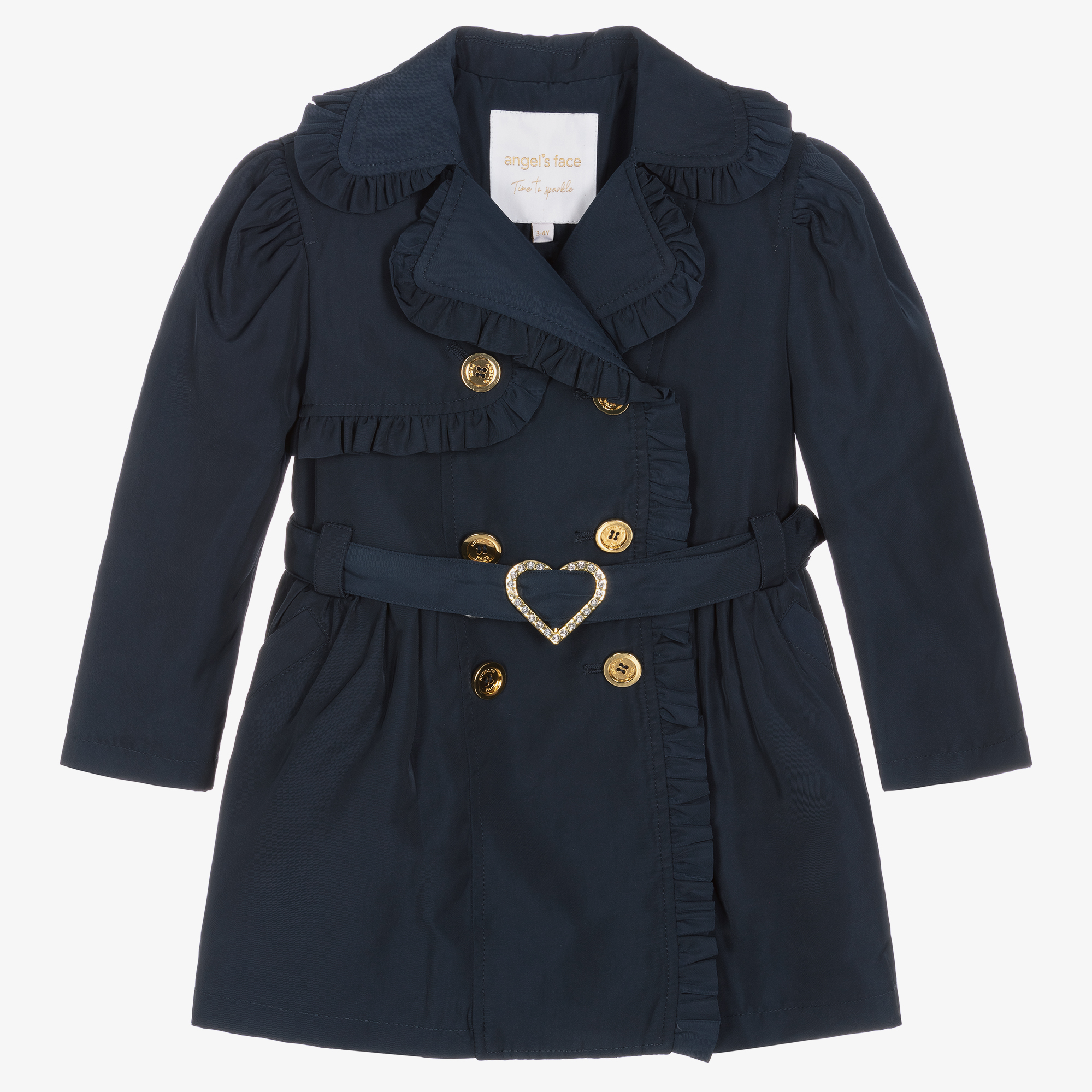 Girls navy fashion trench coat