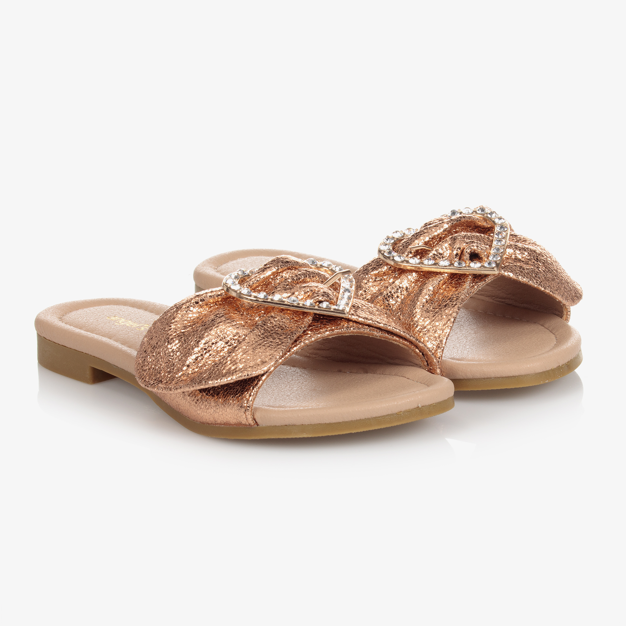 Ladies rose gold store sliders