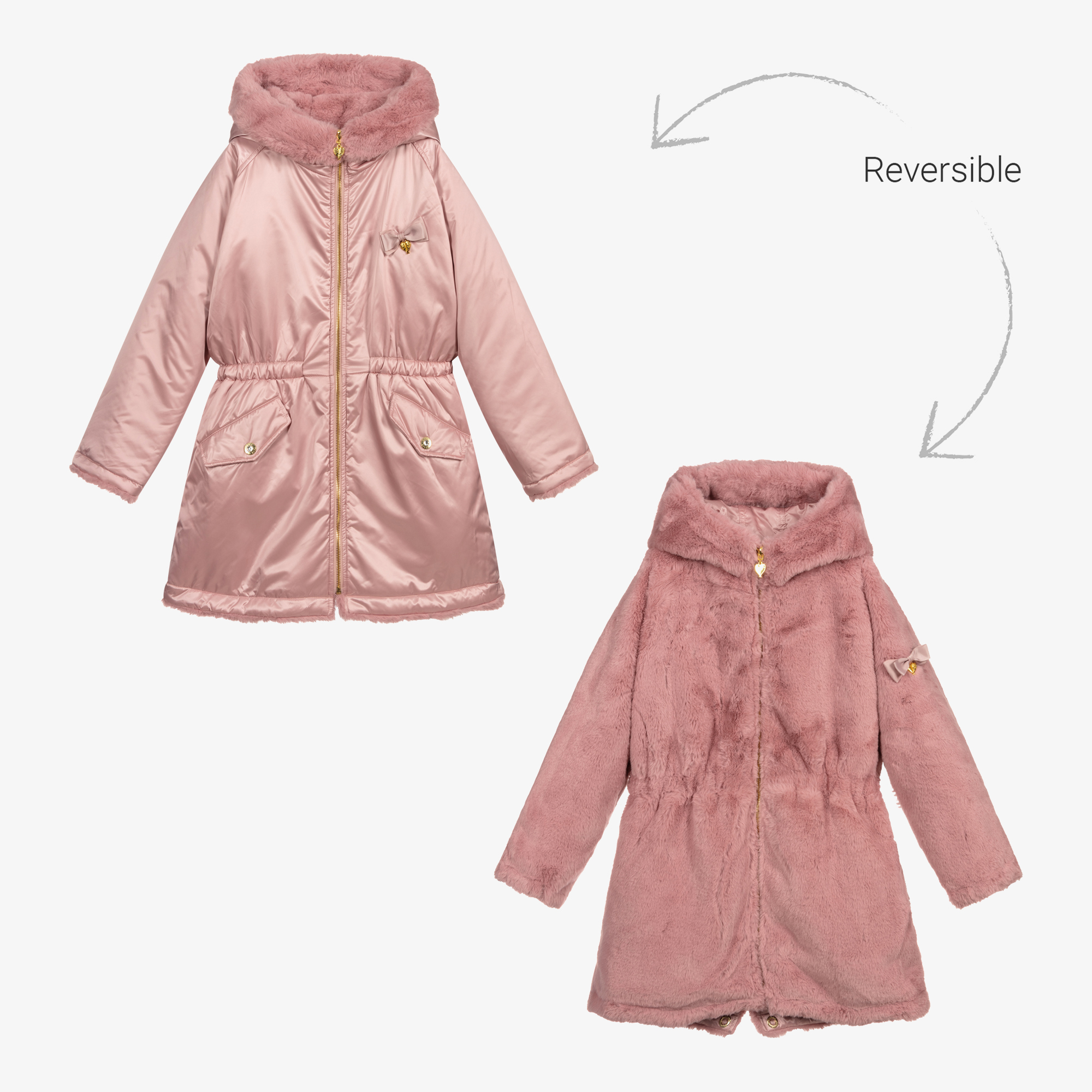 Angel's Face Teen Pink Reversible Coat