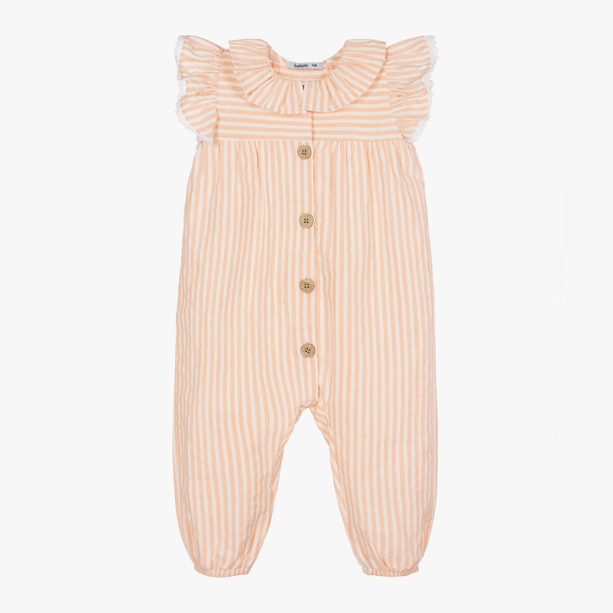 Orange and white striped jumpsuit deals