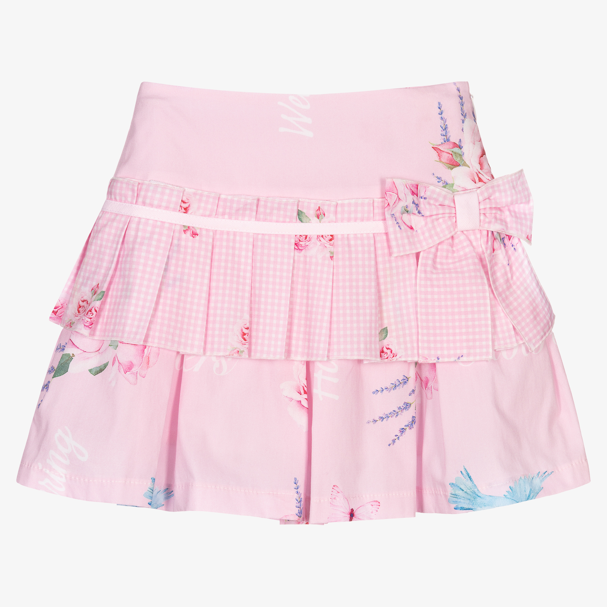 Balloon Chic - Girls Grey & Red Tartan Skirt | Childrensalon Outlet