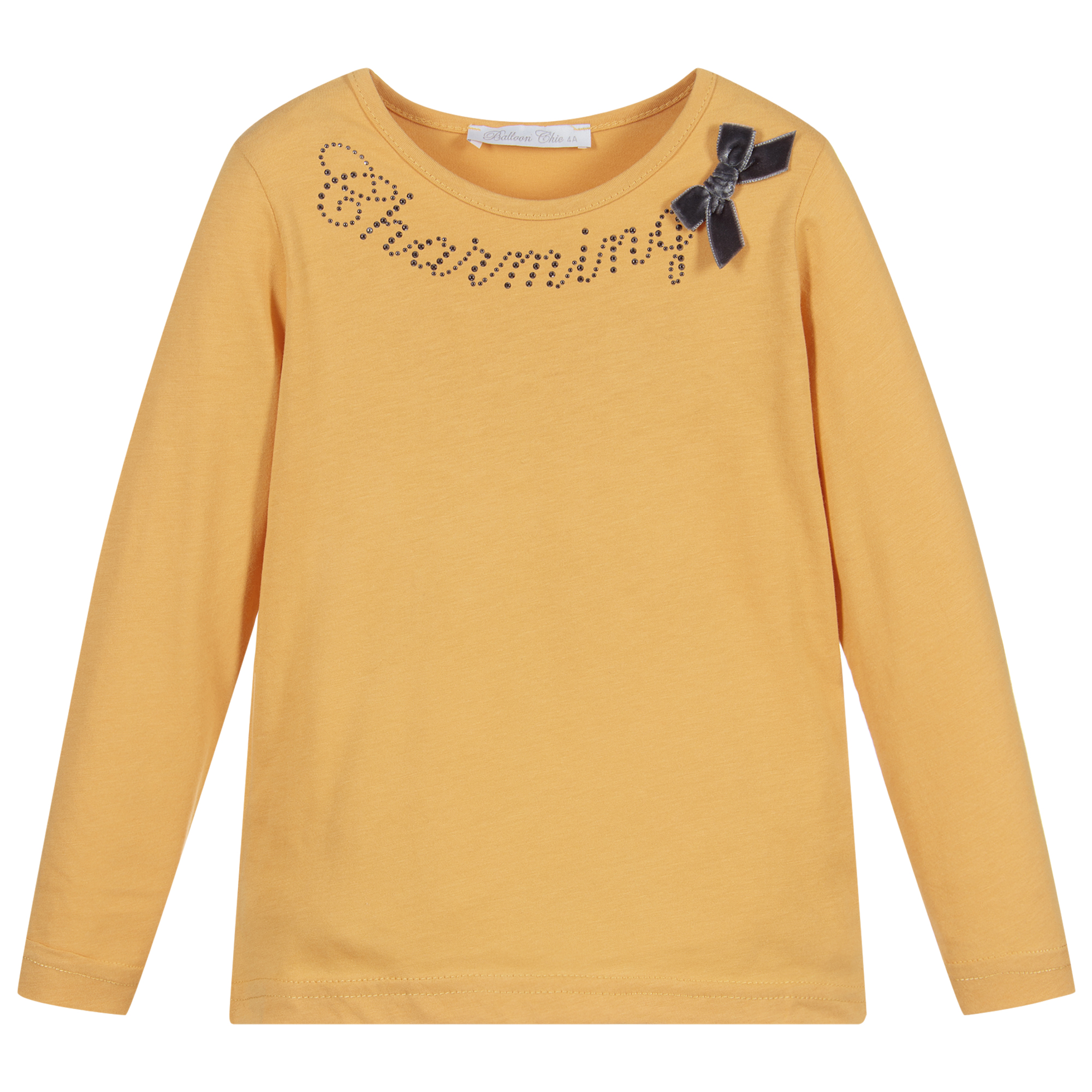 girls yellow long sleeve t shirt