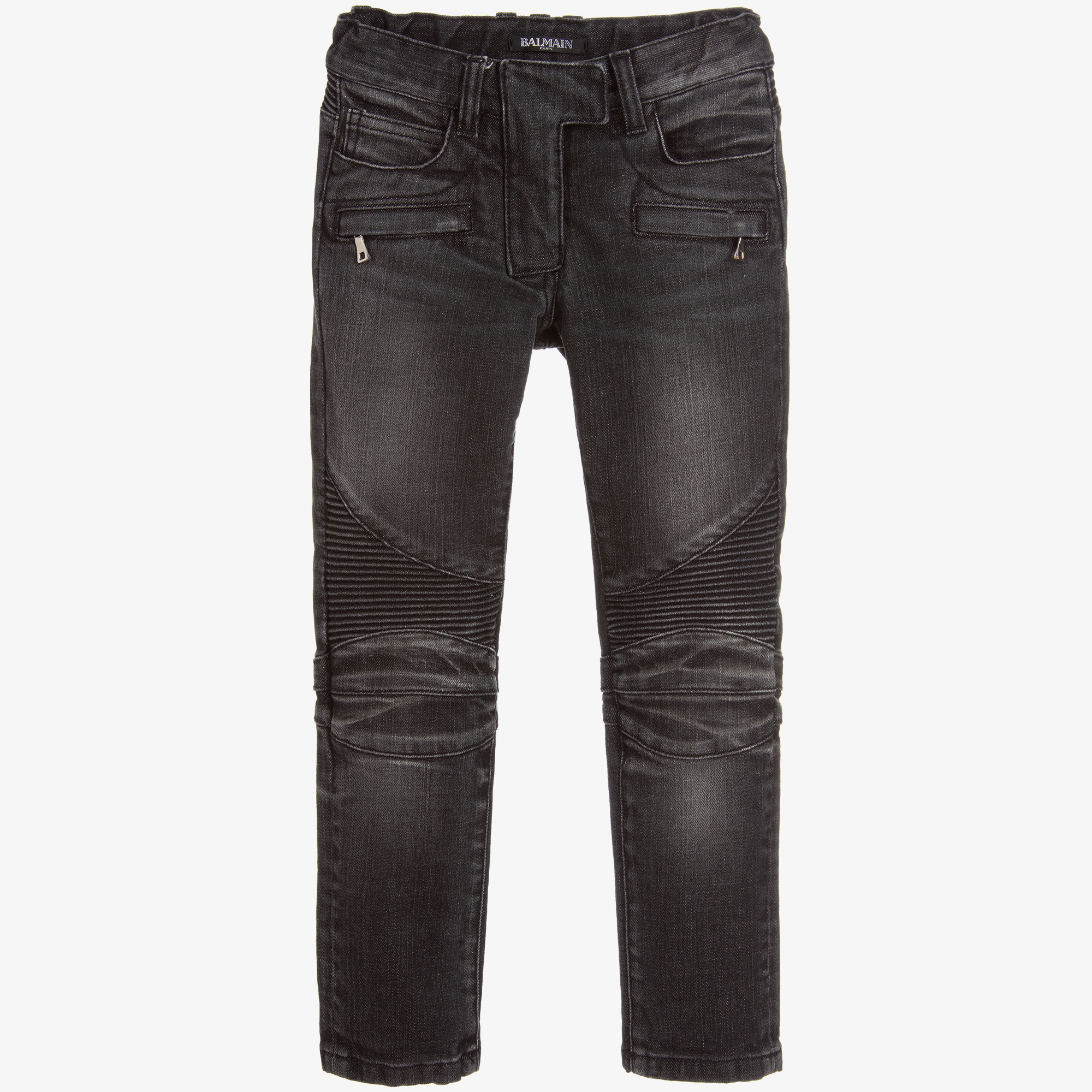 Balmain Grey Biker Jeans Childrensalon Outlet