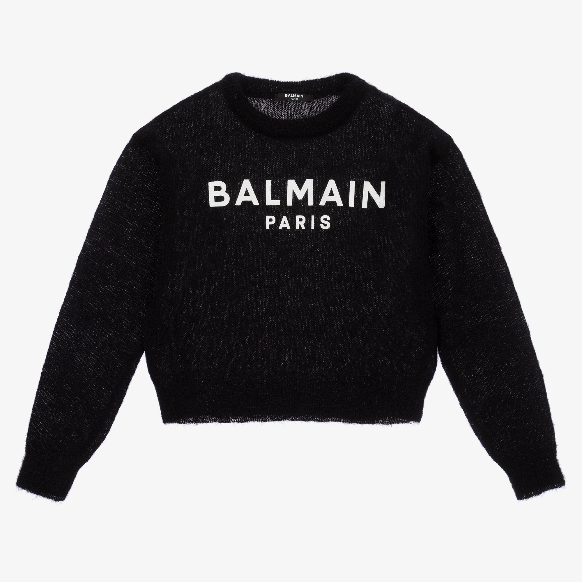 Balmain Teen Girls Black Logo Jumper