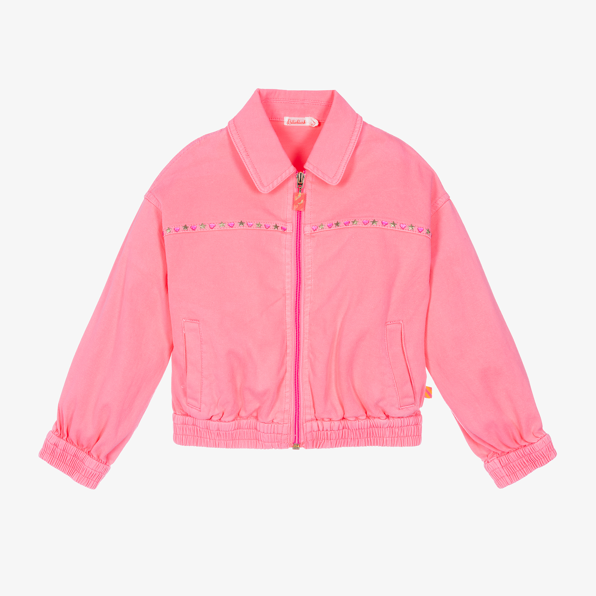 Billieblush Girls Neon Pink Studded Bomber Jacket Childrensalon Outlet