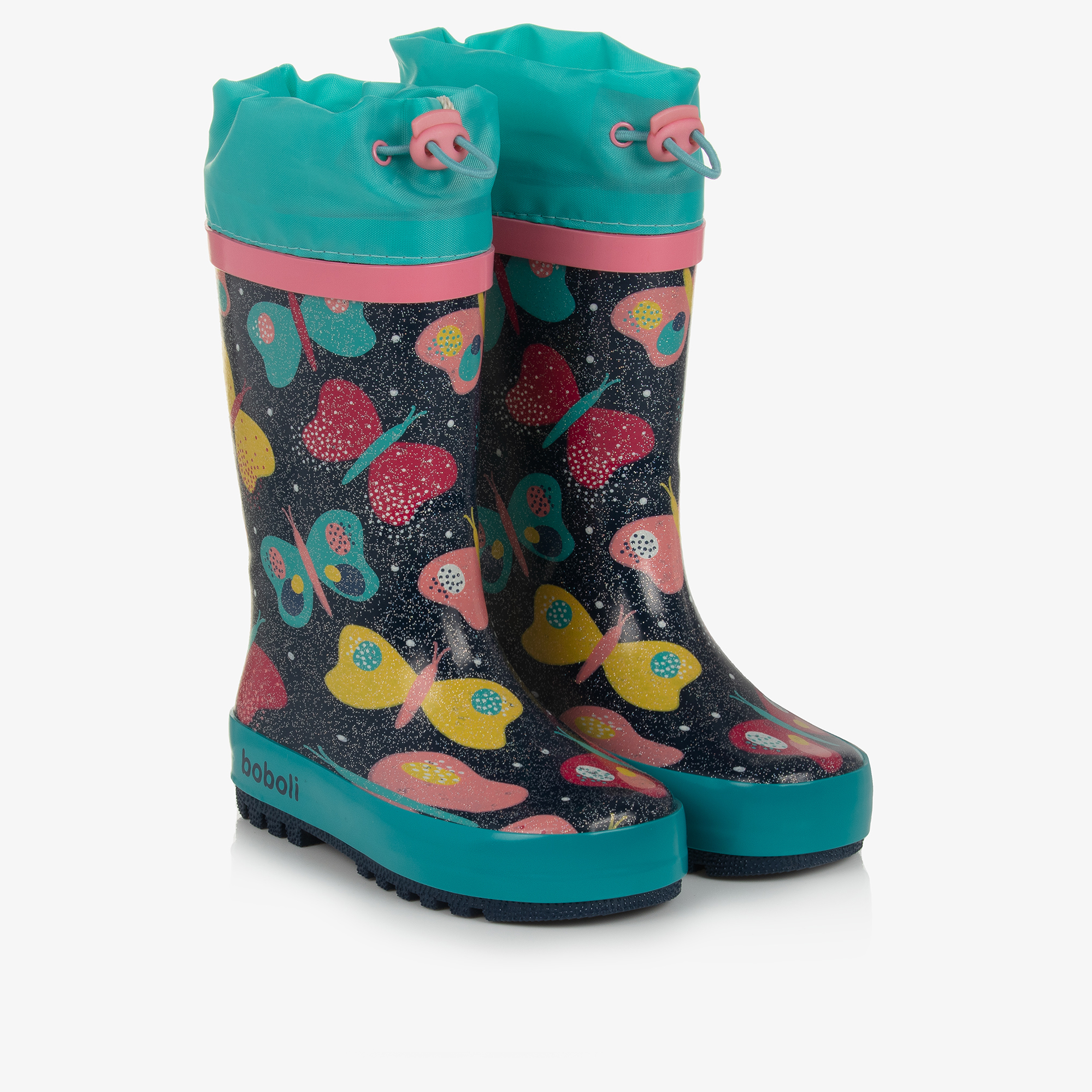 Boboli Girls Blue Butterfly Rain Boots Childrensalon Outlet