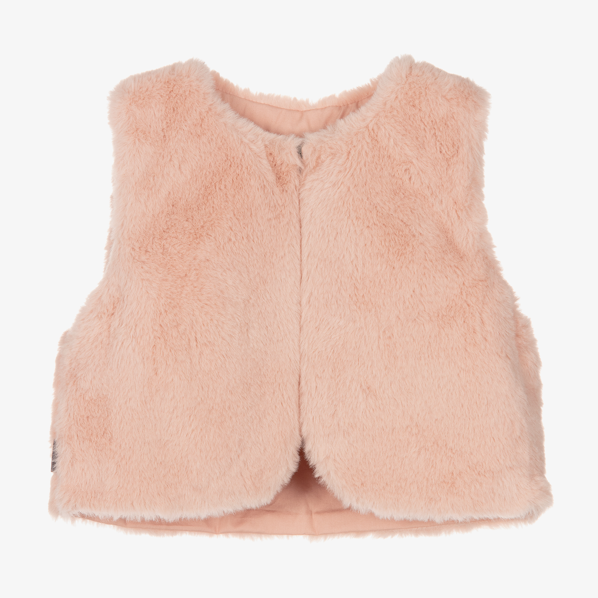 Girls pink shop fur gilet