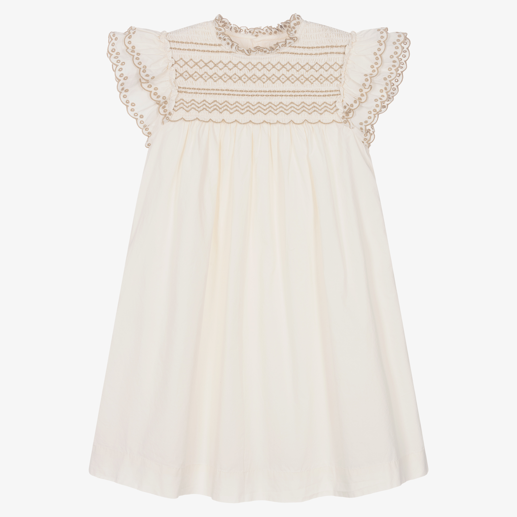 Ivory hotsell smocked dress