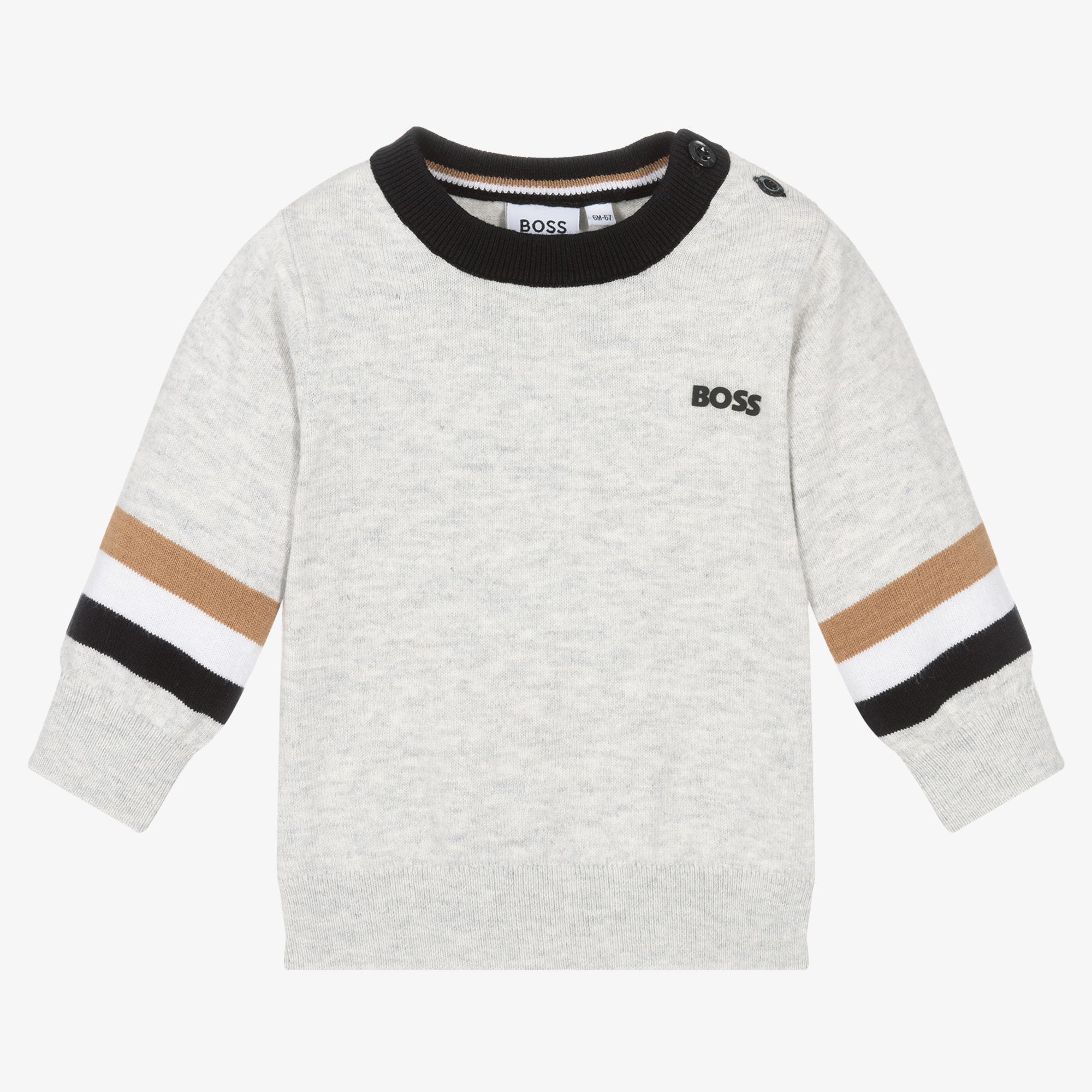 BOSS Baby Boys Grey Cotton Wool Sweater