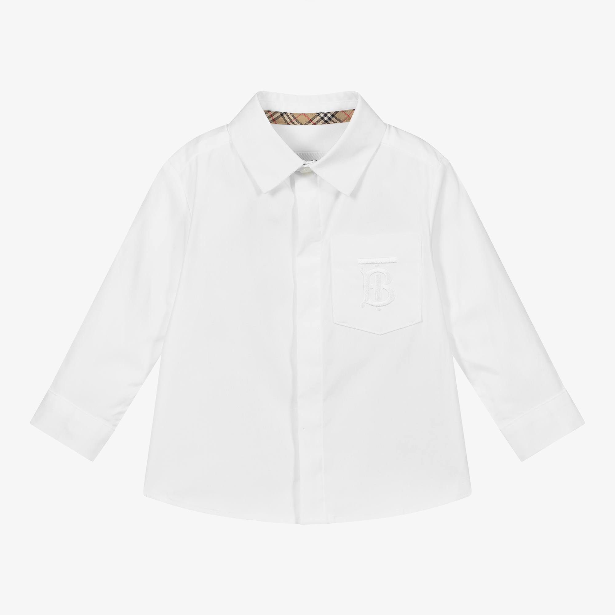 Burberry - Baby Boys White Cotton Shirt | Childrensalon Outlet