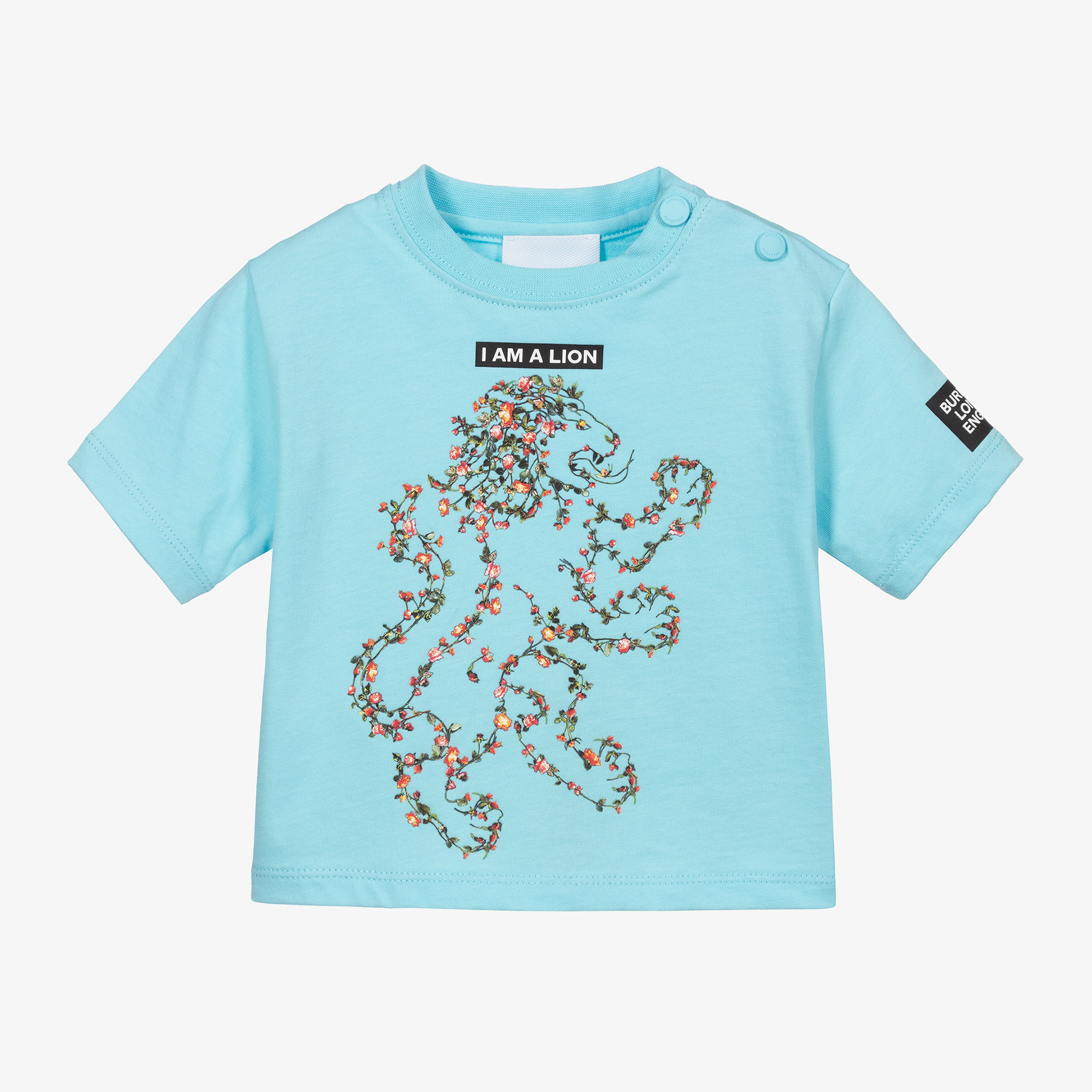 Burberry - Blue Floral Lion T-Shirt | Childrensalon Outlet