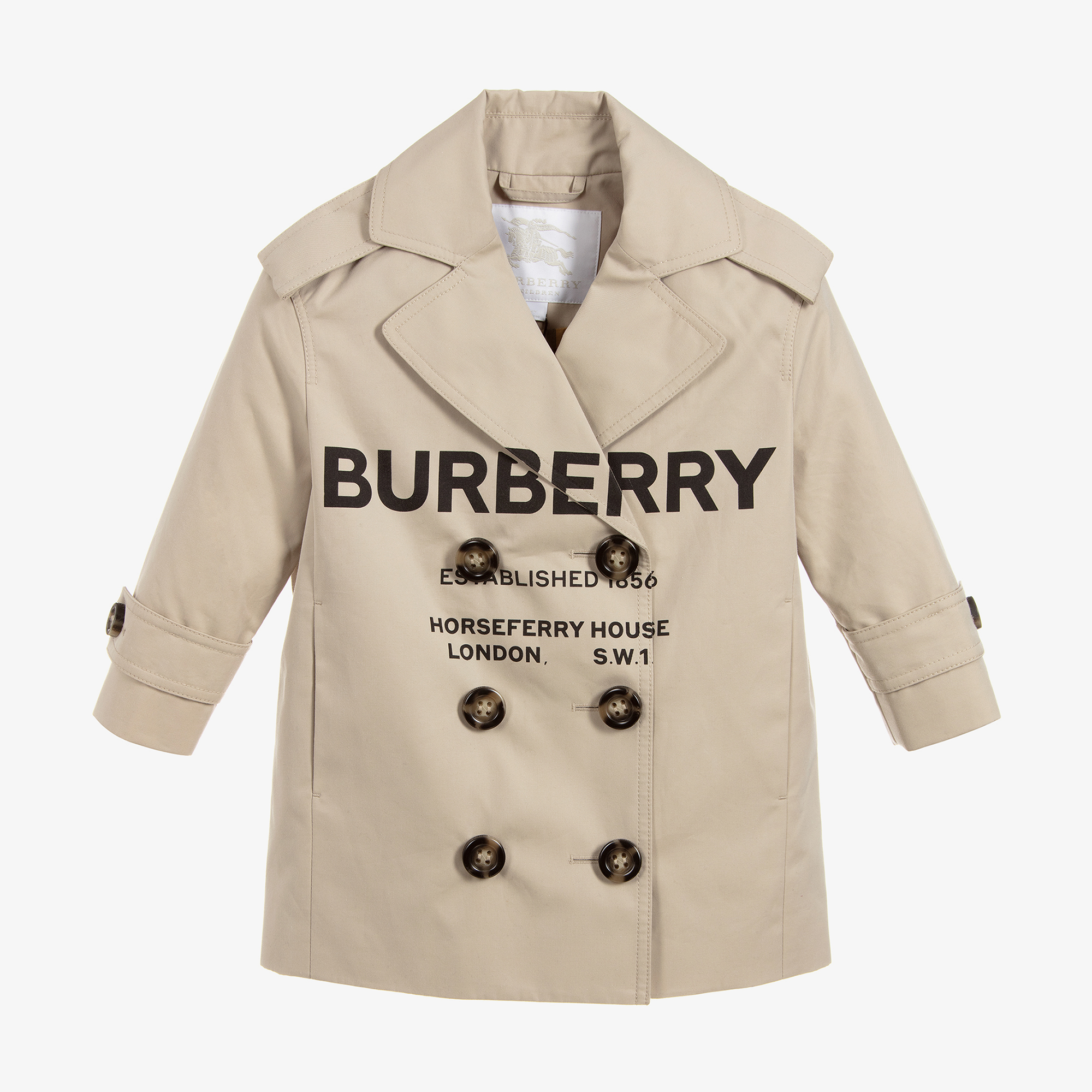 Burberry Girls Cotton Logo Trench Coat