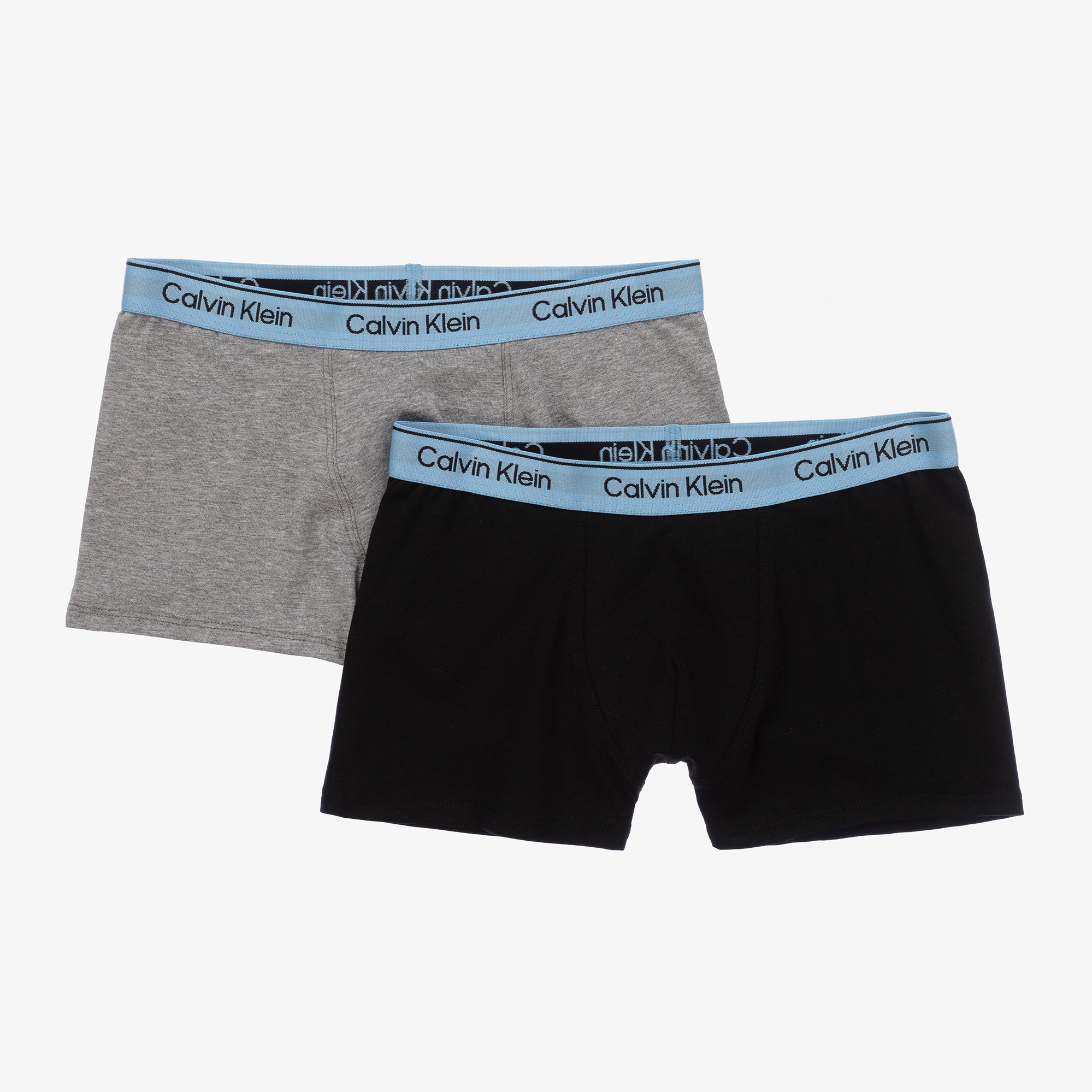 Calvin Klein Boys Grey Black Cotton Boxers 2 Pack Childrensalon Outlet