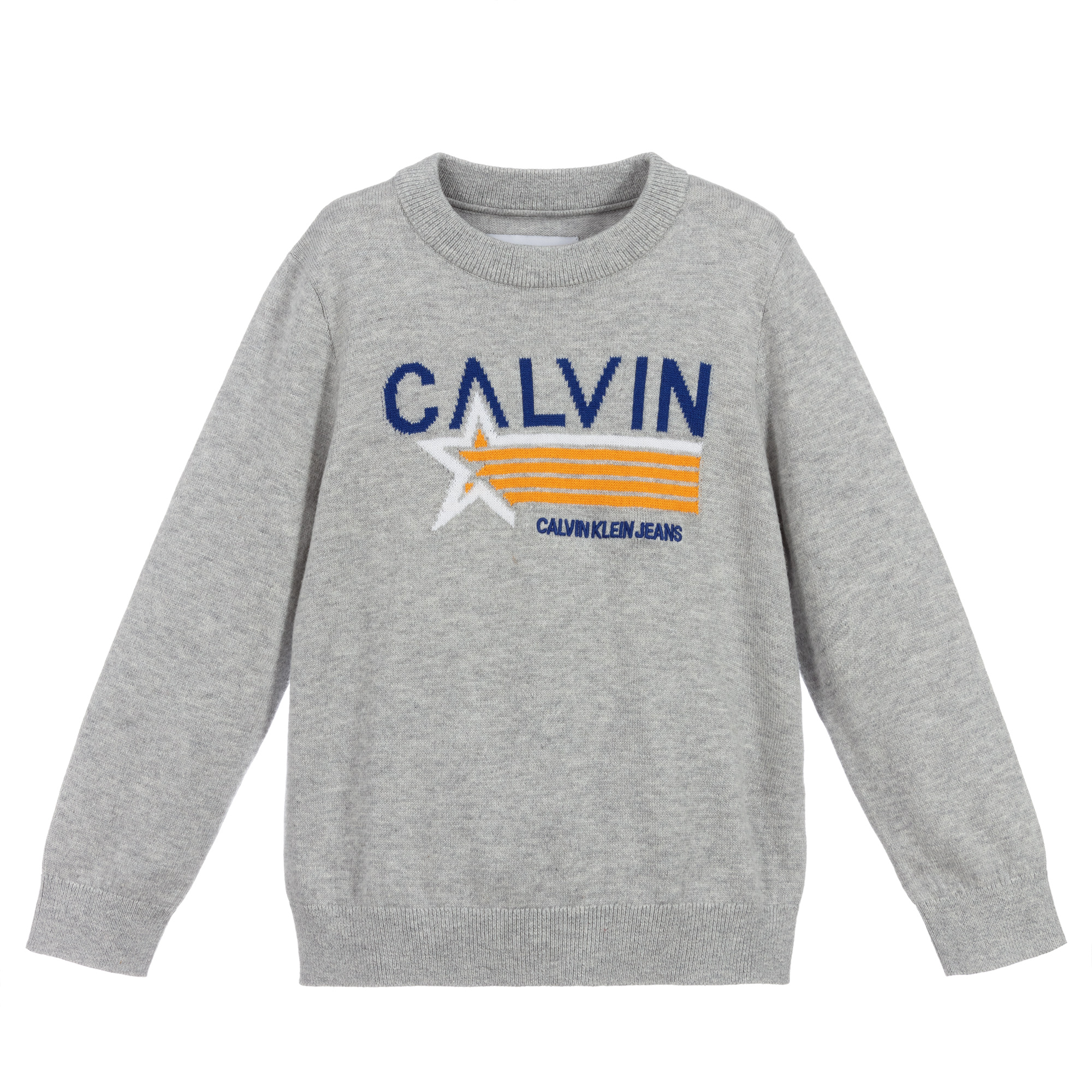 Outlet Knitted Childrensalon Boys - Calvin Logo Jeans Klein | Grey Sweater