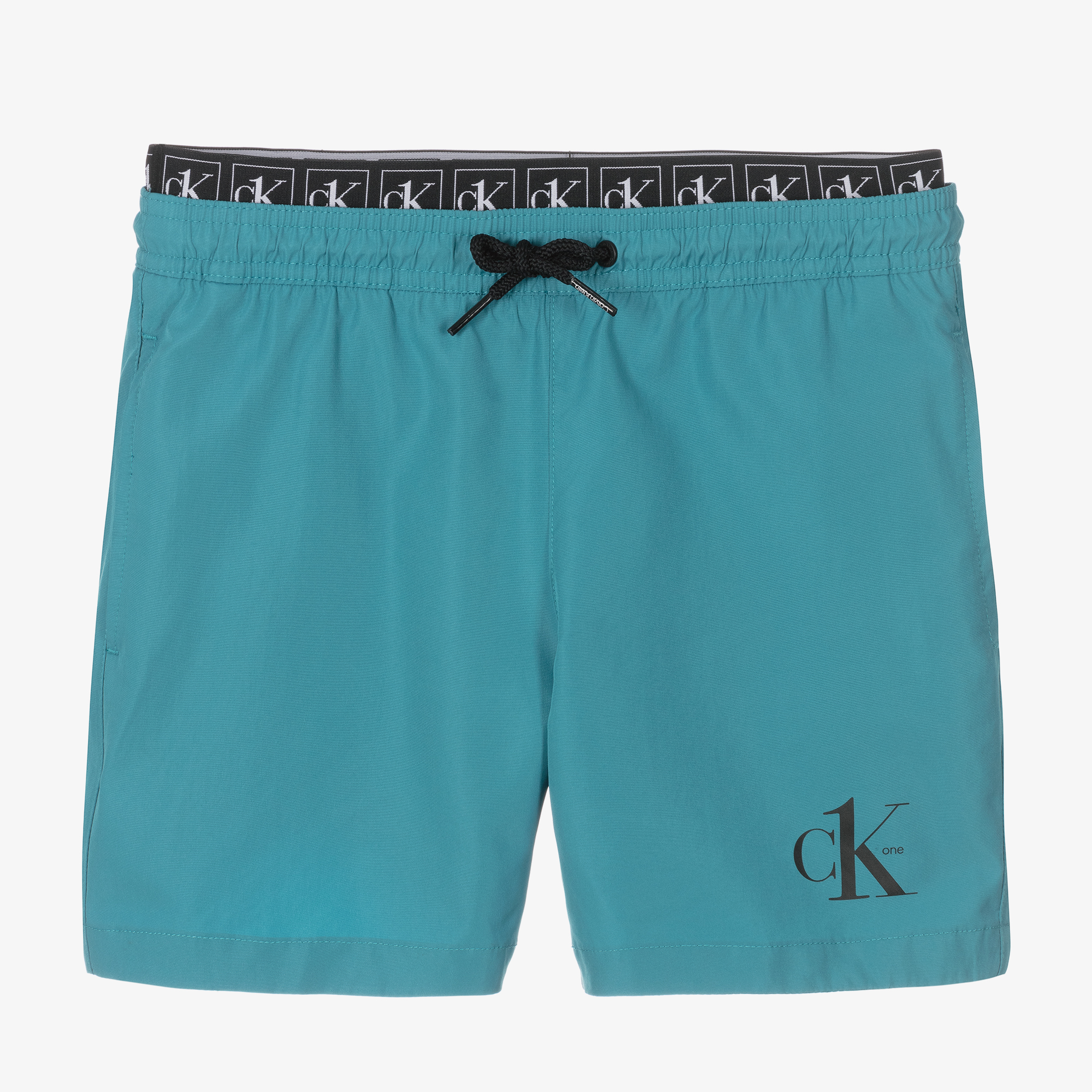 Calvin Klein Boys Teal Blue Swim Shorts Childrensalon Outlet