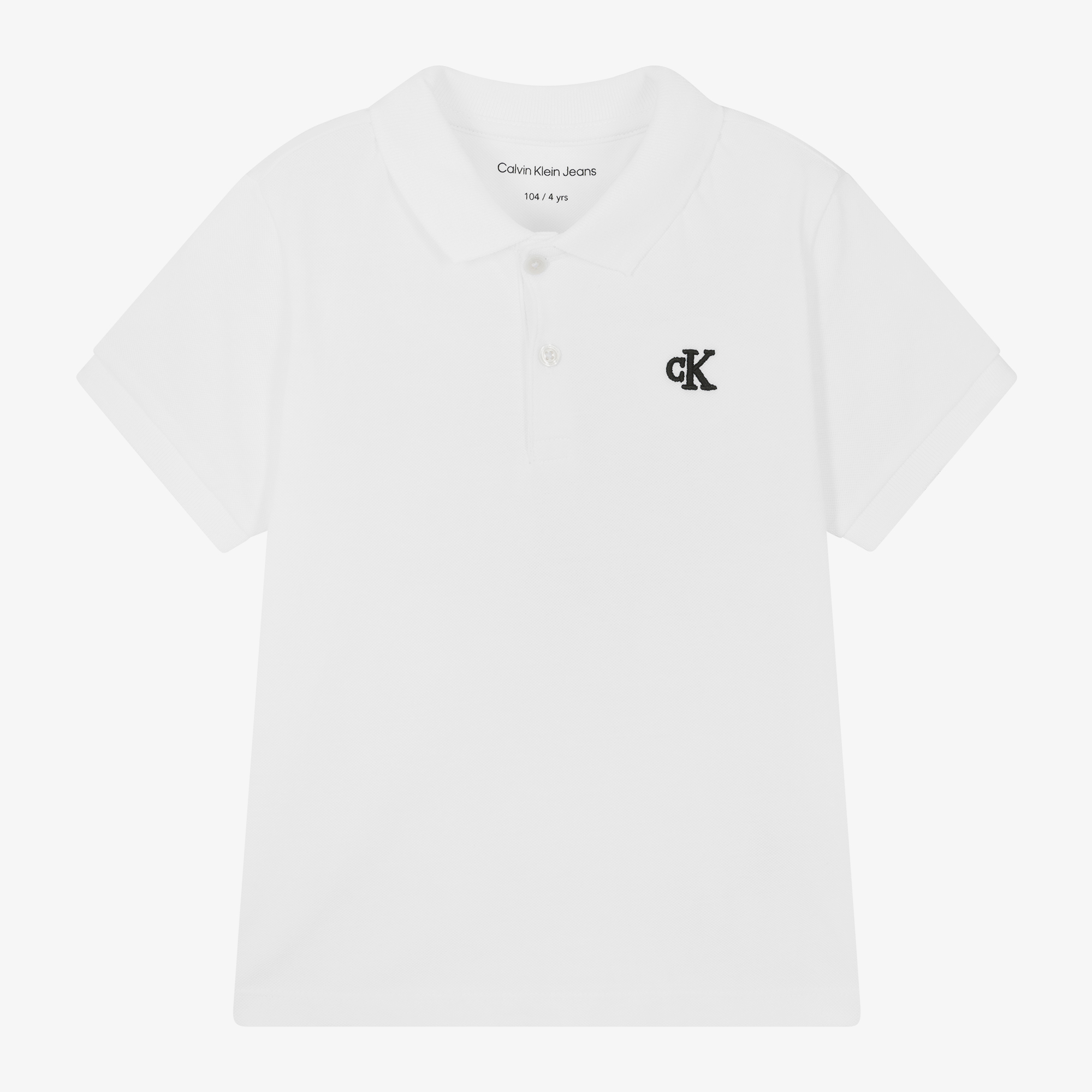 Calvin Klein Boys White Cotton Polo Shirt Childrensalon Outlet