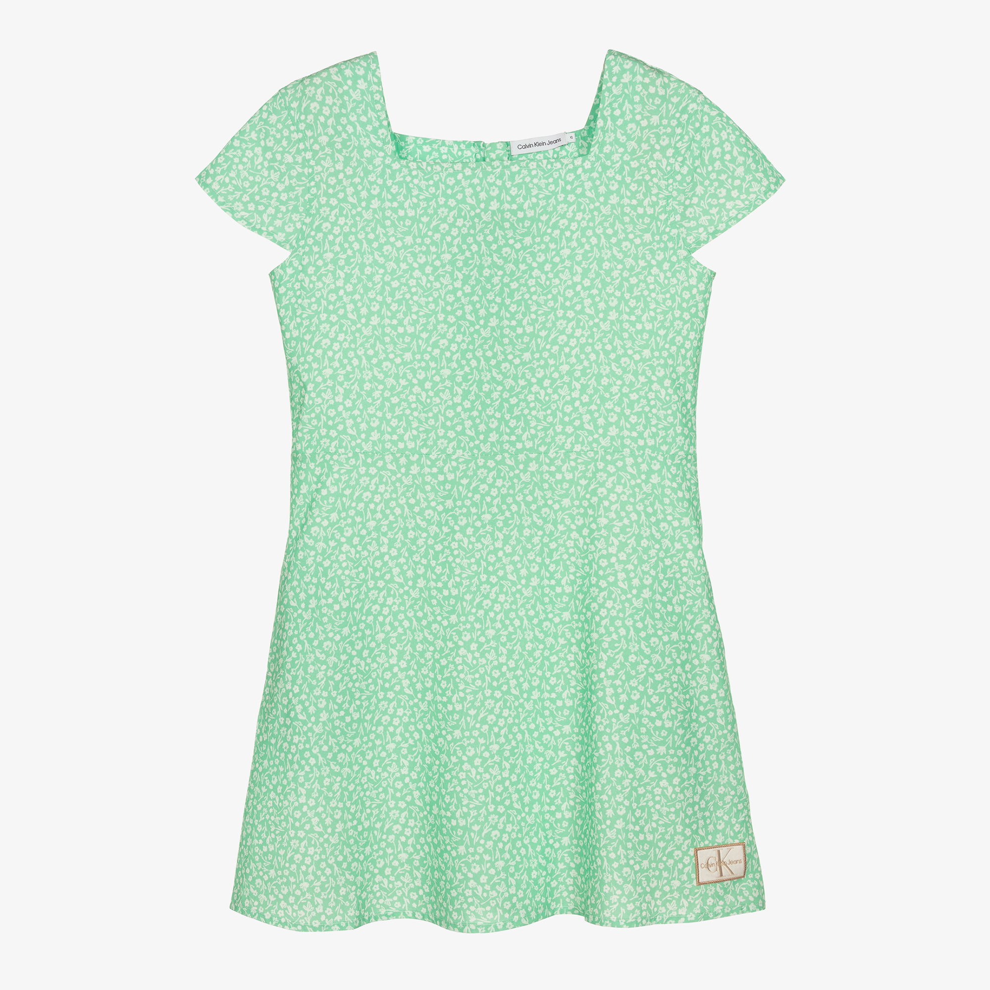 Calvin klein outlet green floral dress