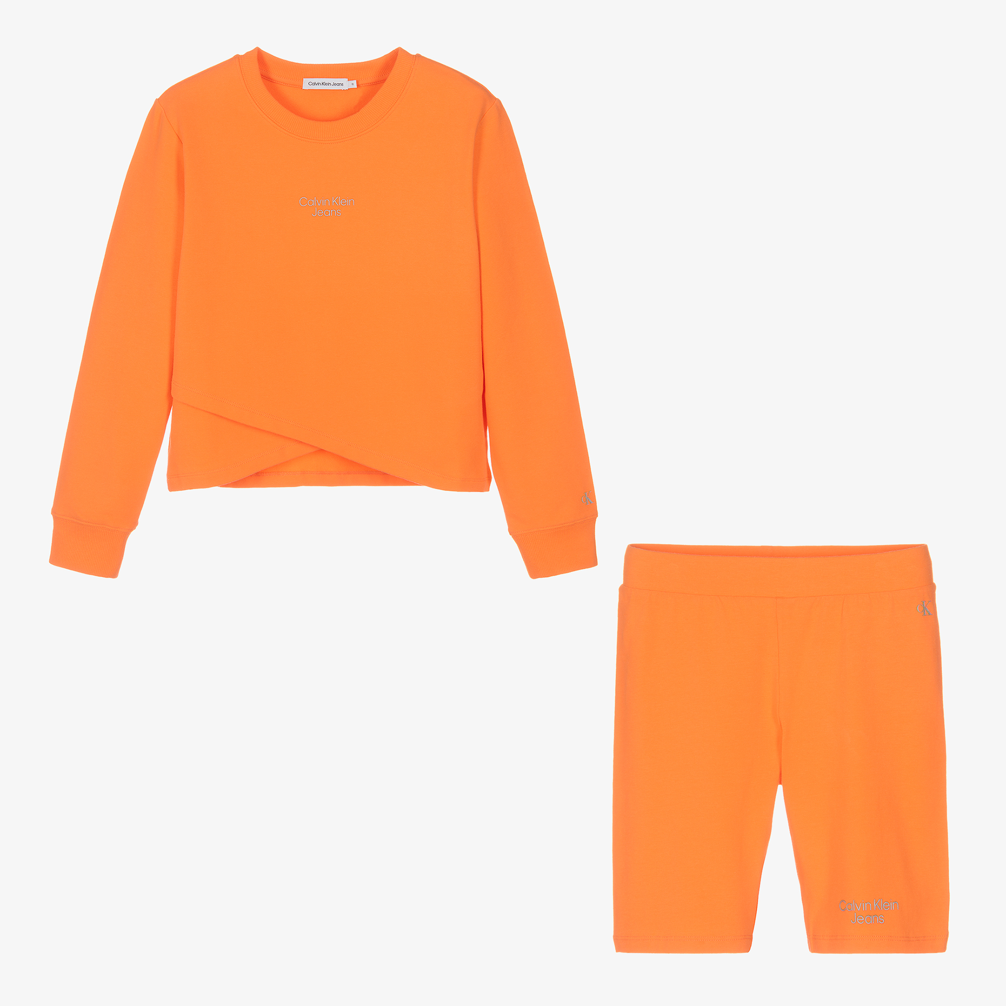 Calvin Klein Kids logo-print cotton short set - Orange