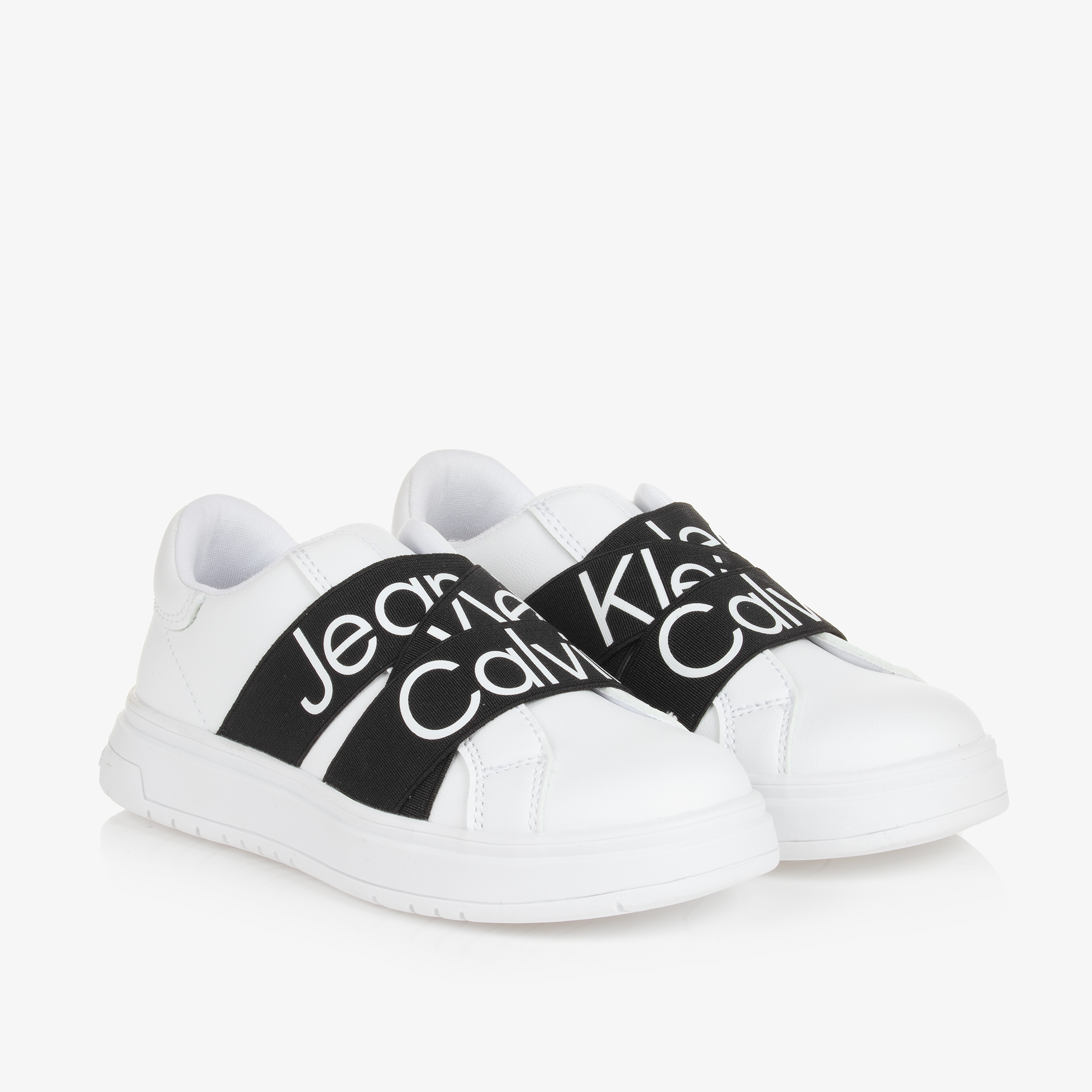 Calvin klein white trainers best sale