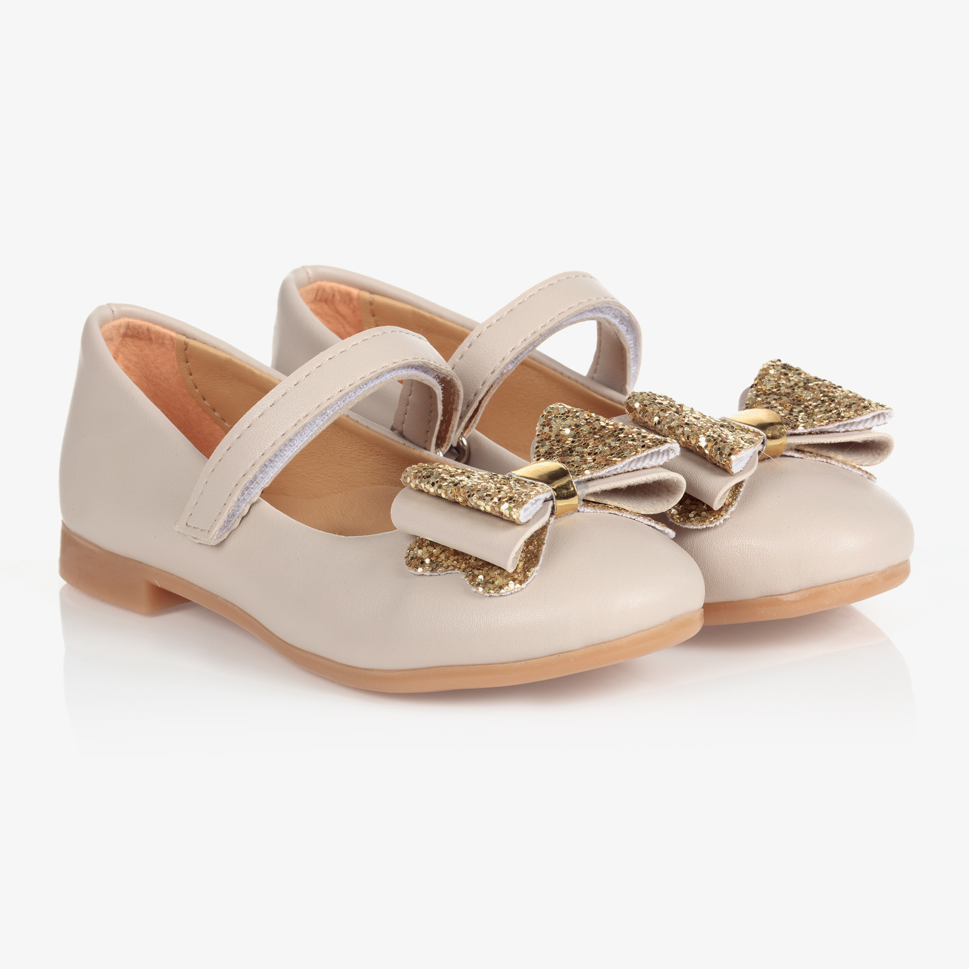 Caramelo Kids Girls Beige Ballerina Pumps