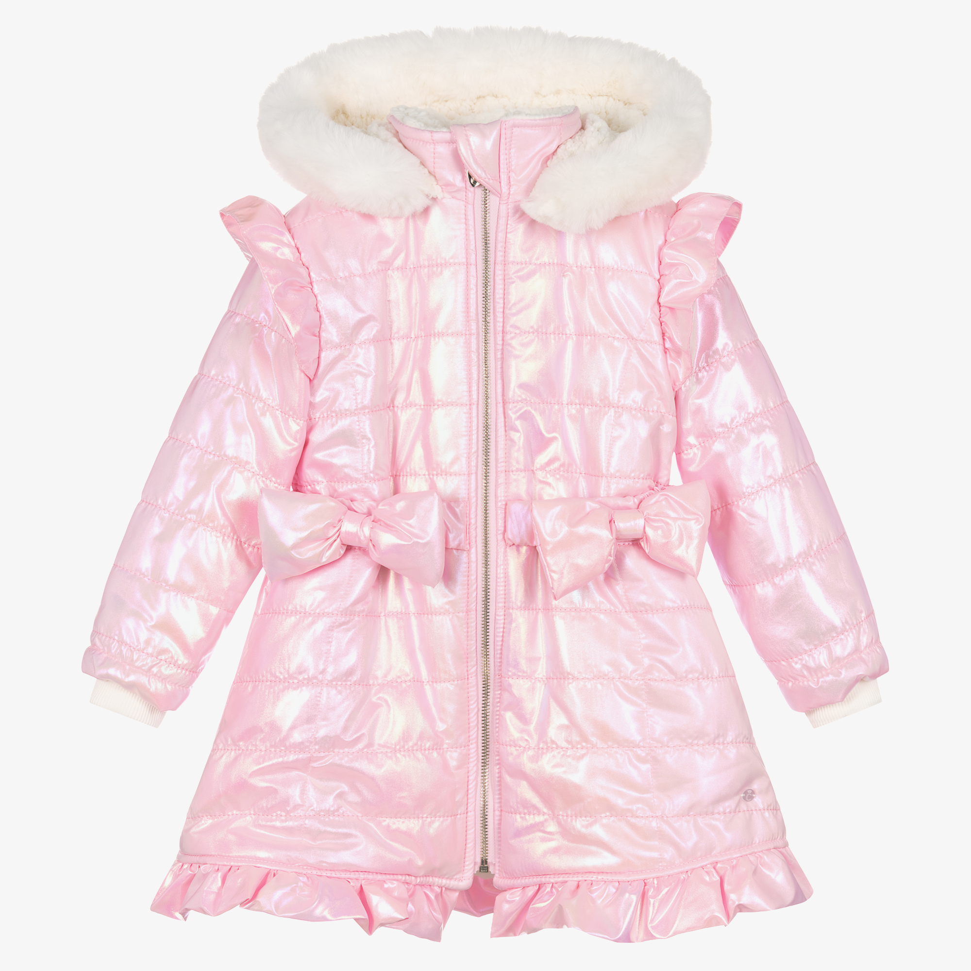Caramelo Kids 0123118 Pearl Girls Hooded Padded Coat Mink - Girls Clothing  from Harris Kids UK