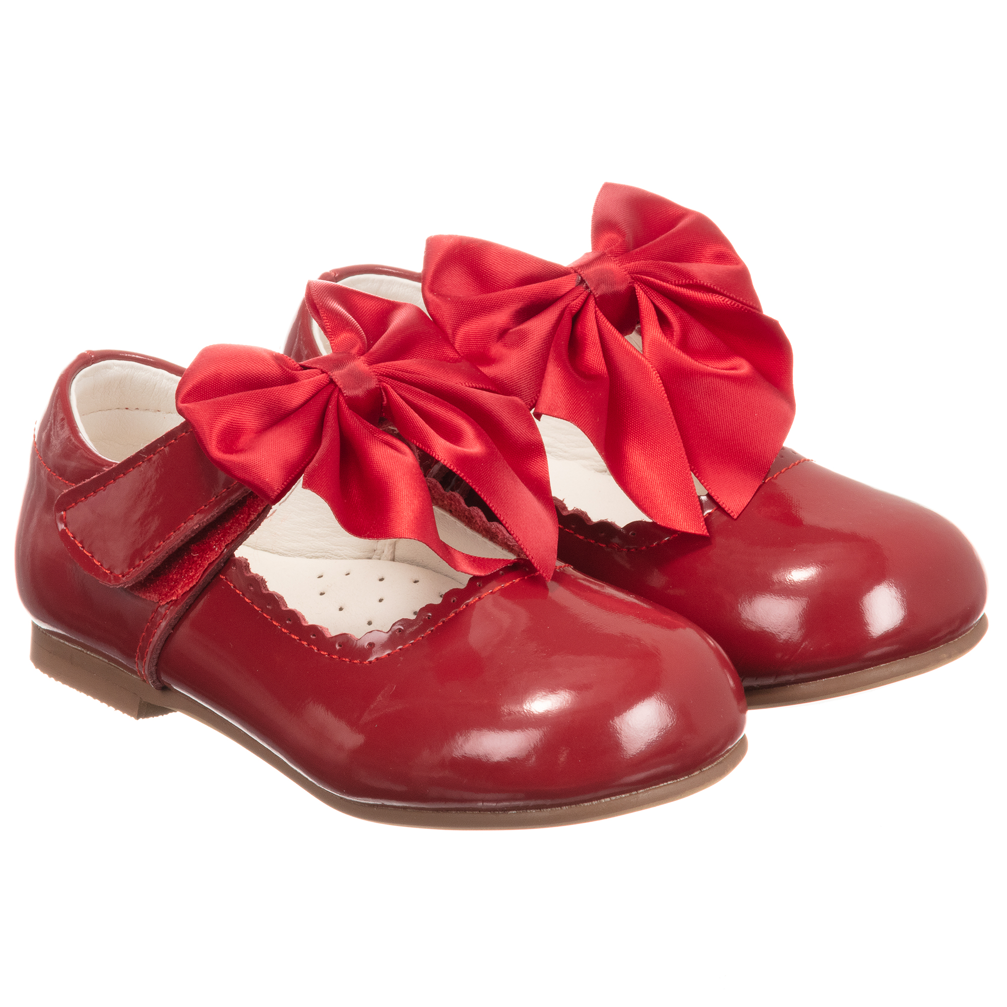 Caramelo Kids - Girls White Patent Bow Shoes