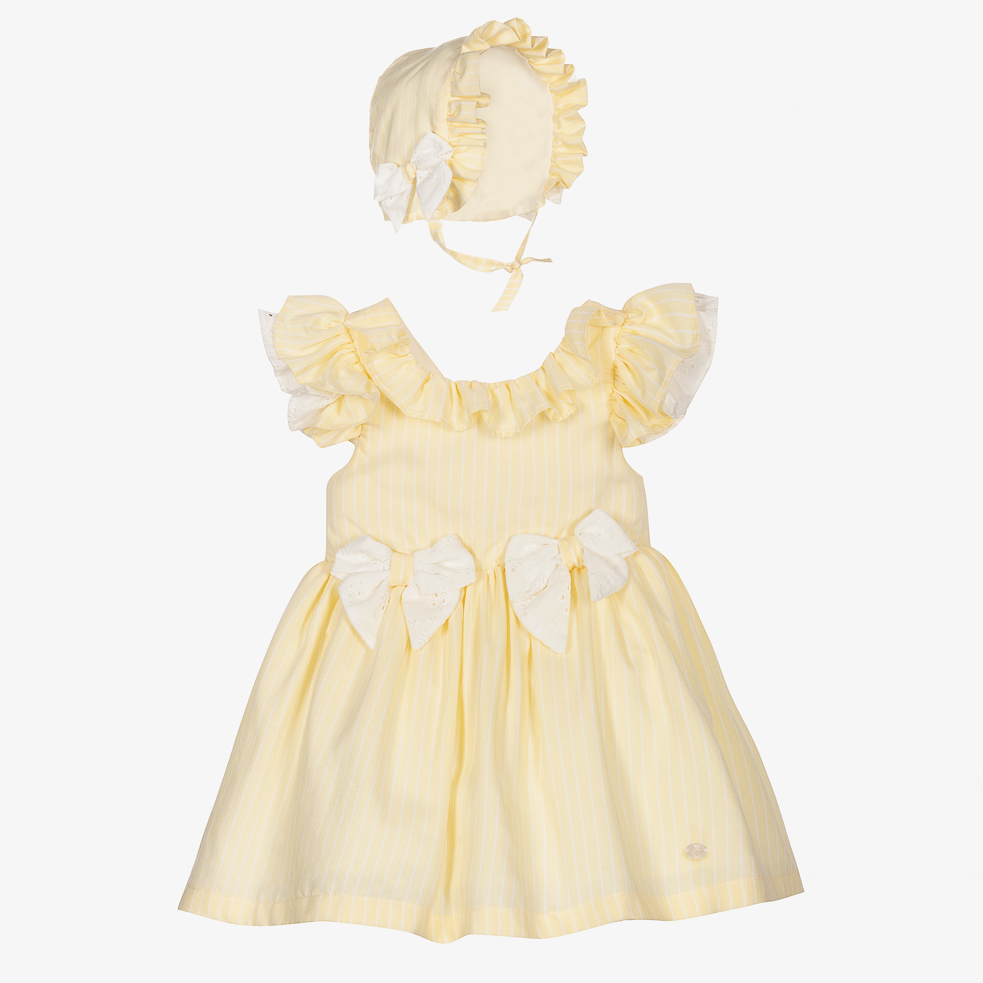 Caramelo Kids Yellow Stripe Baby Dress Set