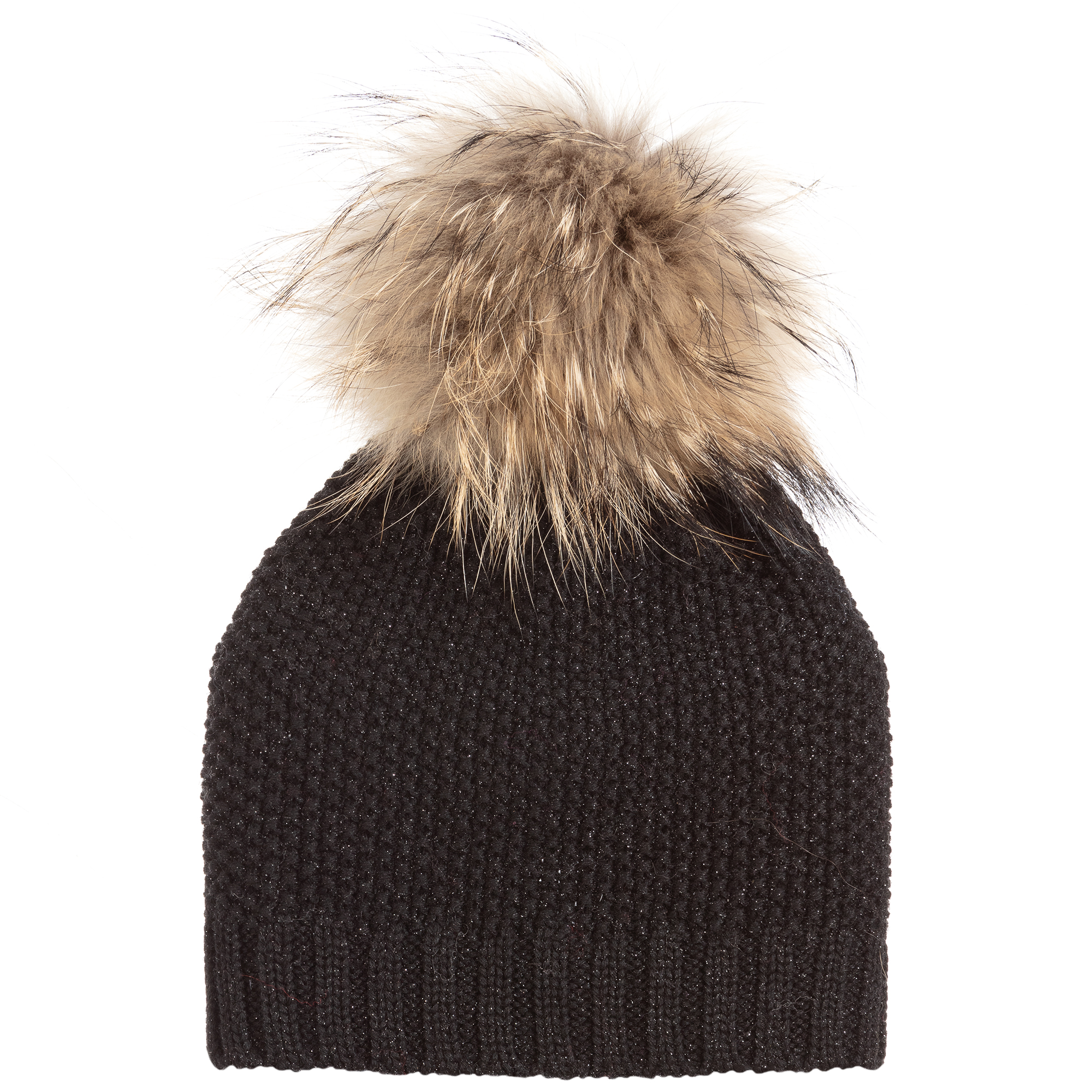 black beanie with fur