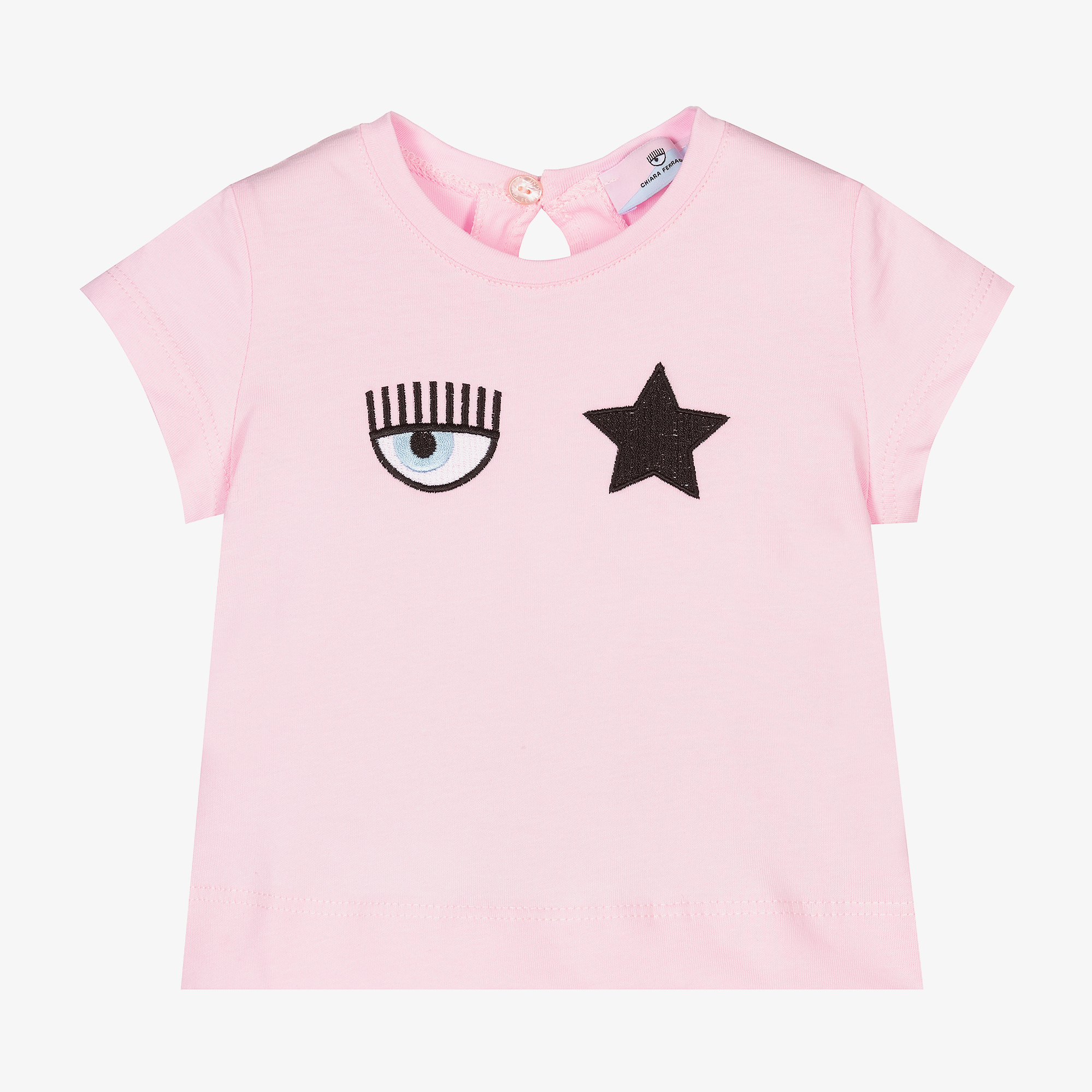 Chiara Ferragni Kids Eyelike-motif long-sleeve dress - Pink