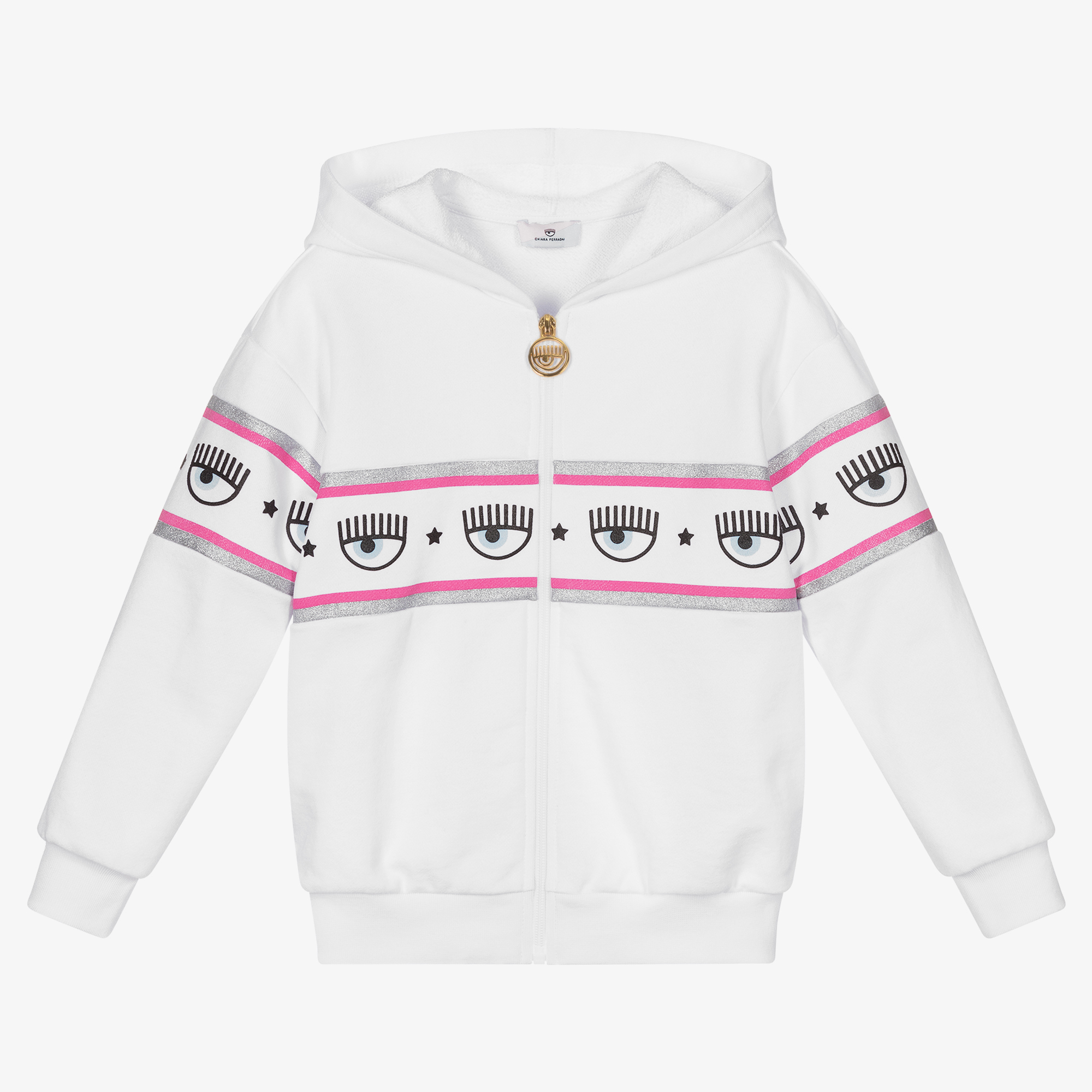 Chiara Ferragni Kids logo-embroidered hooded jacket - Pink