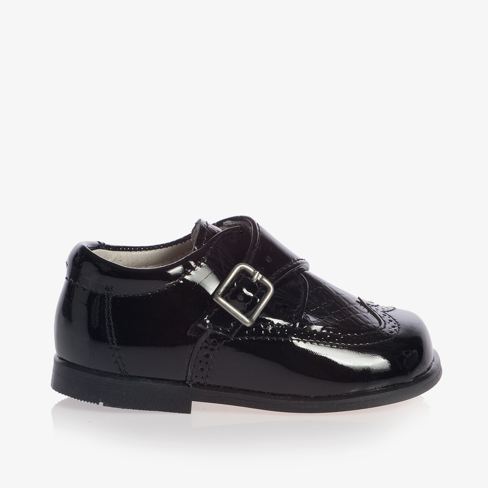 Infant black patent leather on sale shoes