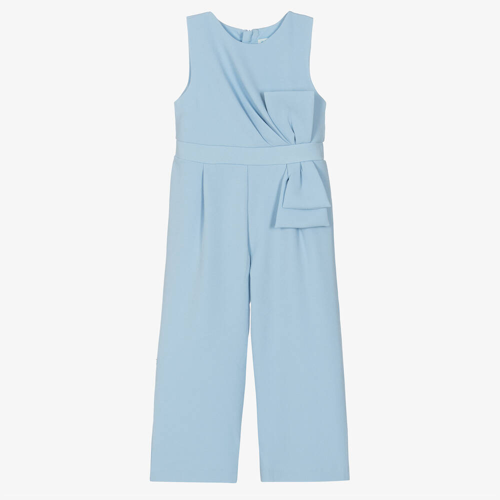 Abel & Lula - Girls Blue Crêpe Jumpsuit | Childrensalon