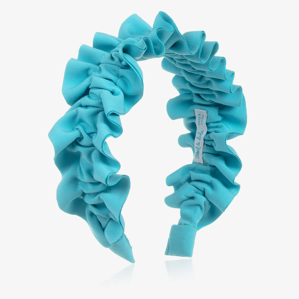 Abel & Lula - Girls Blue Ruffle Hairband | Childrensalon