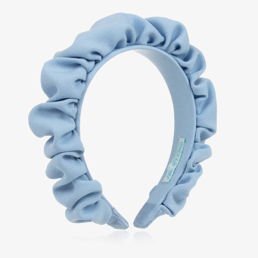 Abel & Lula - Girls Blue Ruffle Hairband | Childrensalon