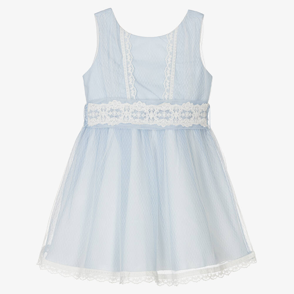 Abel & Lula - Girls Light Blue Tulle Dress | Childrensalon