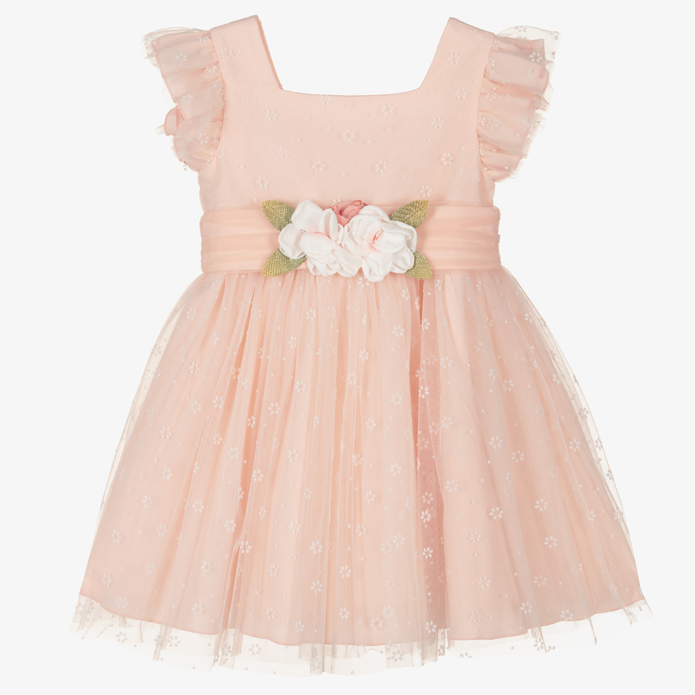 Abel & Lula - Girls Pale Pink Tulle Dress | Childrensalon Outlet