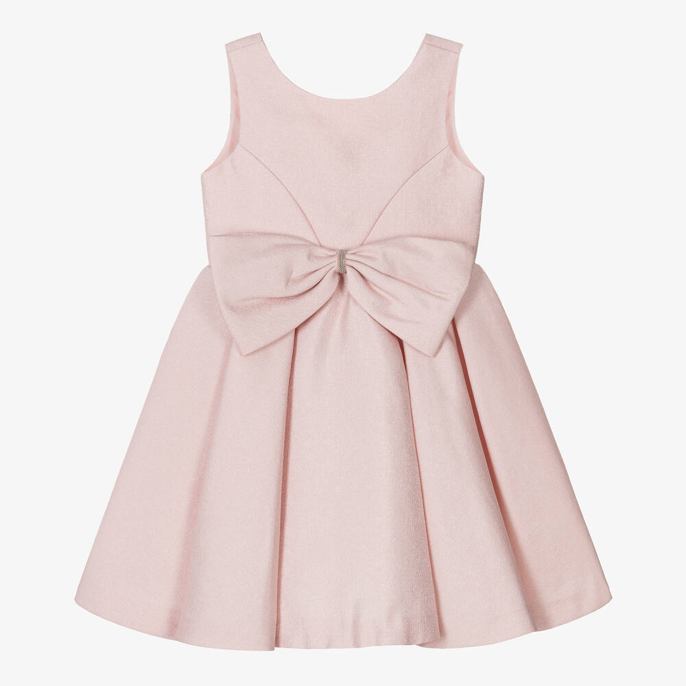 Abel & Lula - Girls Pink Bow Dress | Childrensalon