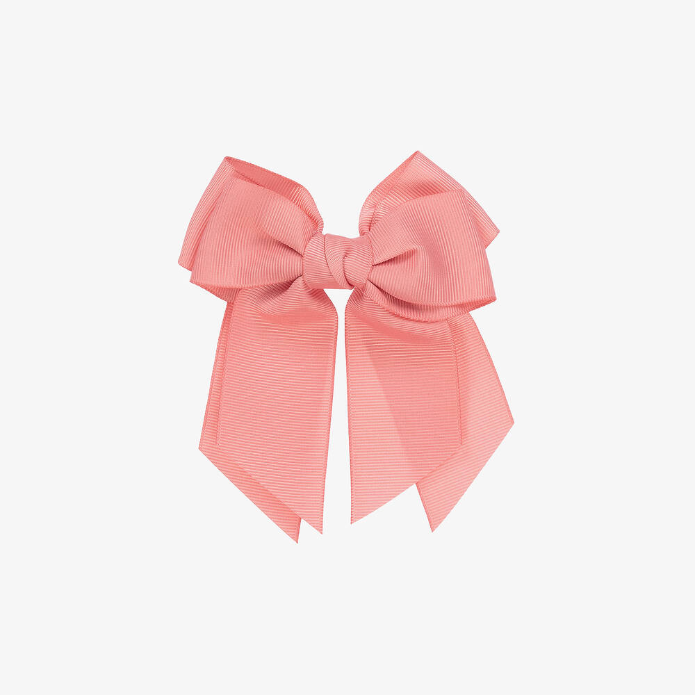 Abel & Lula - Girls Pink Bow Hair Clip (12cm) | Childrensalon