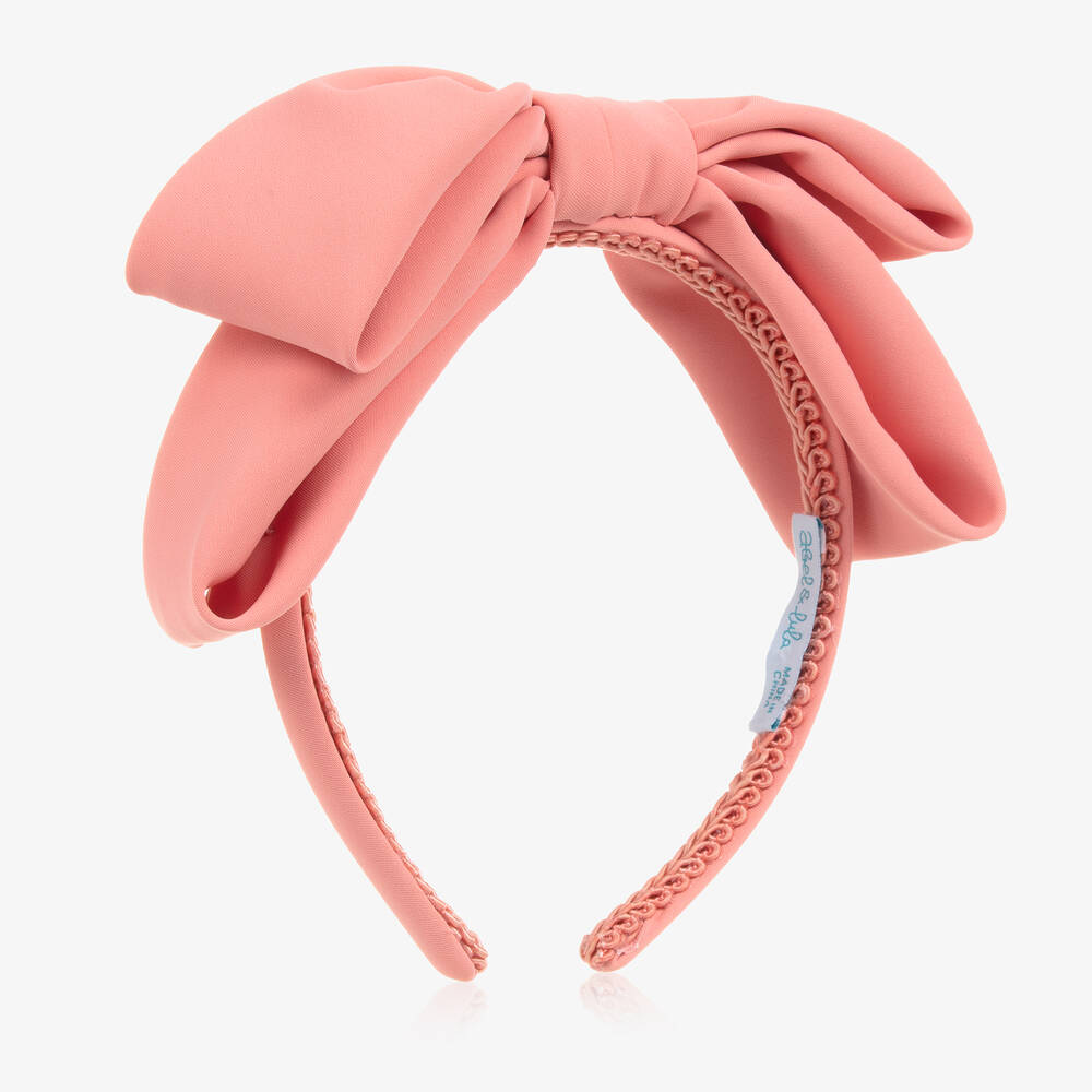 Abel & Lula - Girls Pink Bow Hairband | Childrensalon