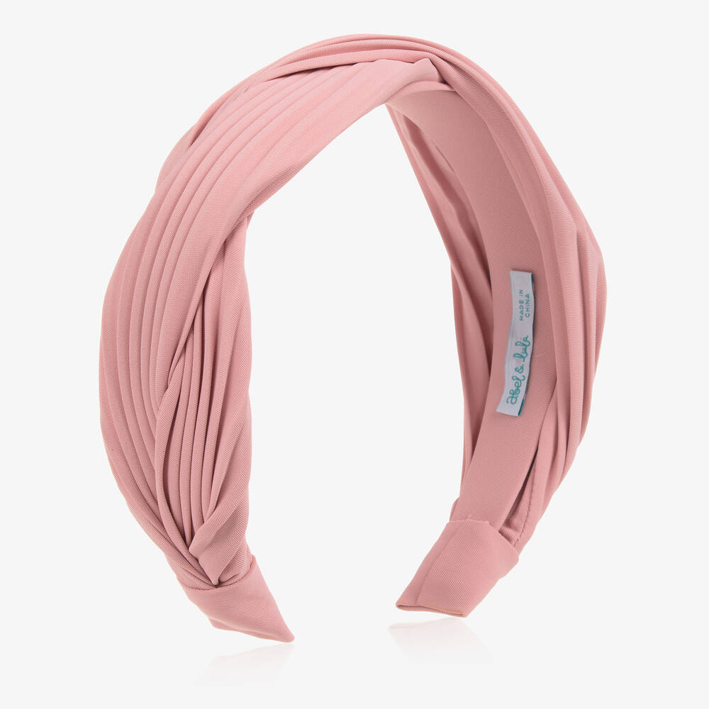 Abel & Lula - Girls Pink Pleated Hairband | Childrensalon